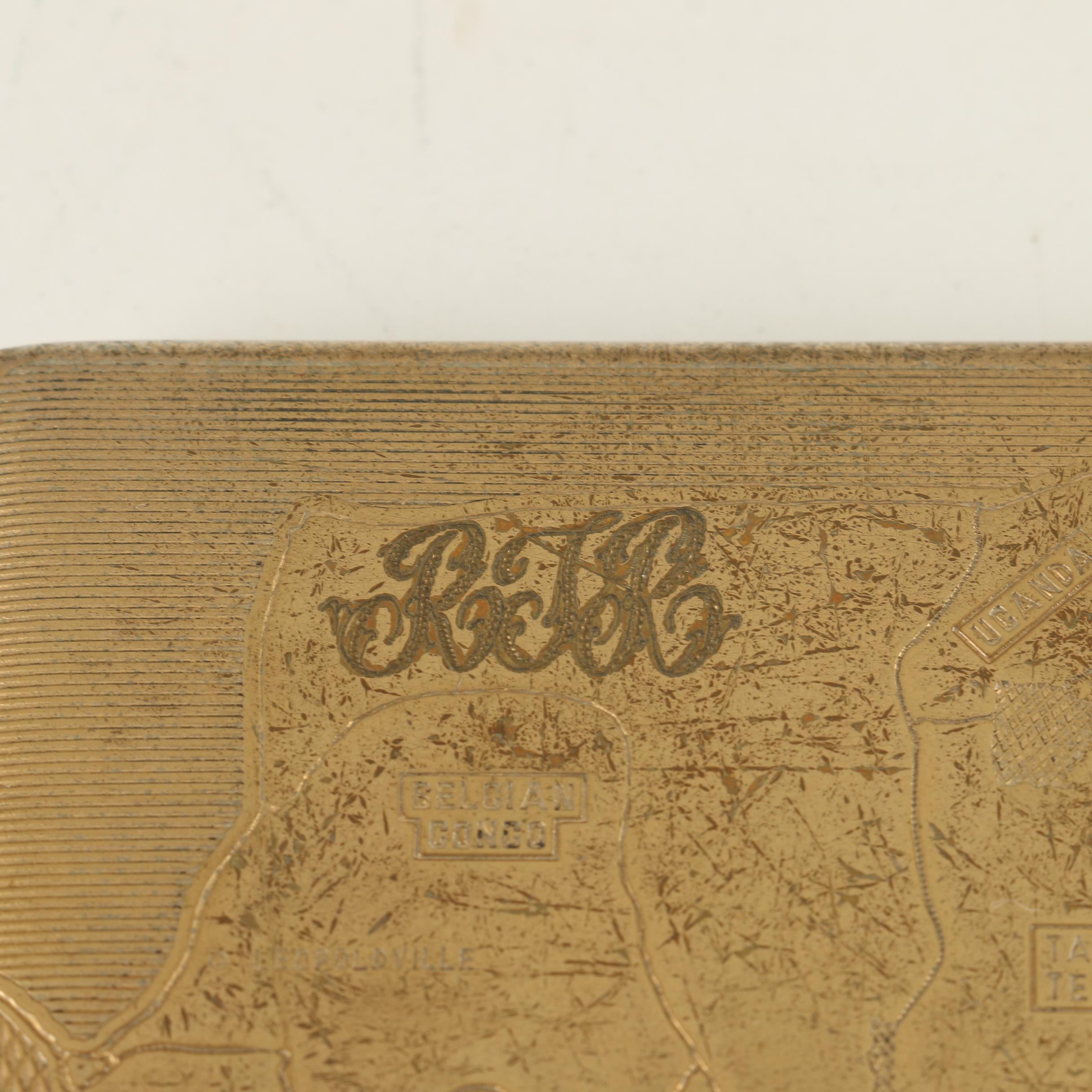 Har-Bro Cigarette Case Decorated With Map of Southern Africa