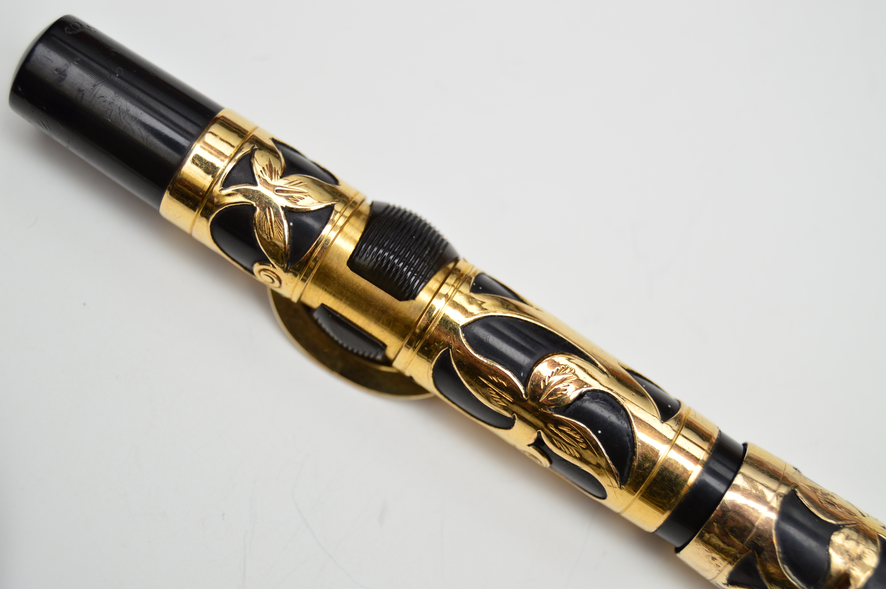 Circa 1915 Conk-Clip No. 6 Fountain Pen and Vintage Celluloid Pendant