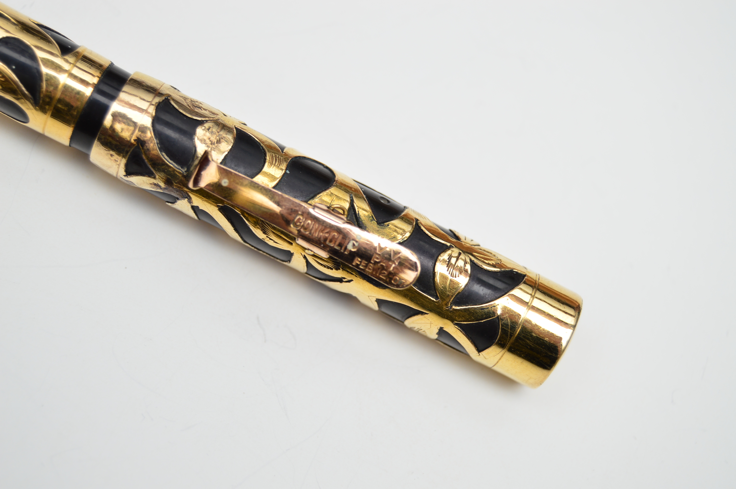 Circa 1915 Conk-Clip No. 6 Fountain Pen and Vintage Celluloid Pendant