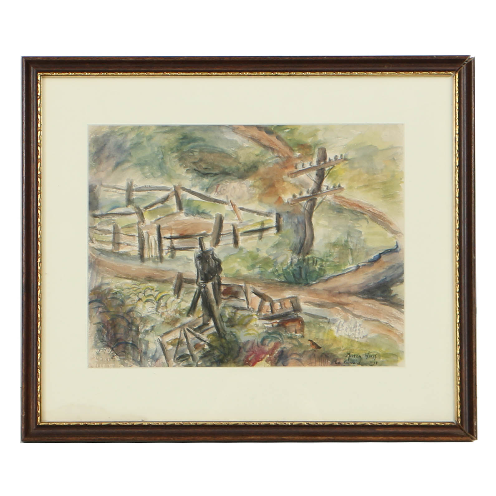 Milton Weiss 1938 Watercolor Painting