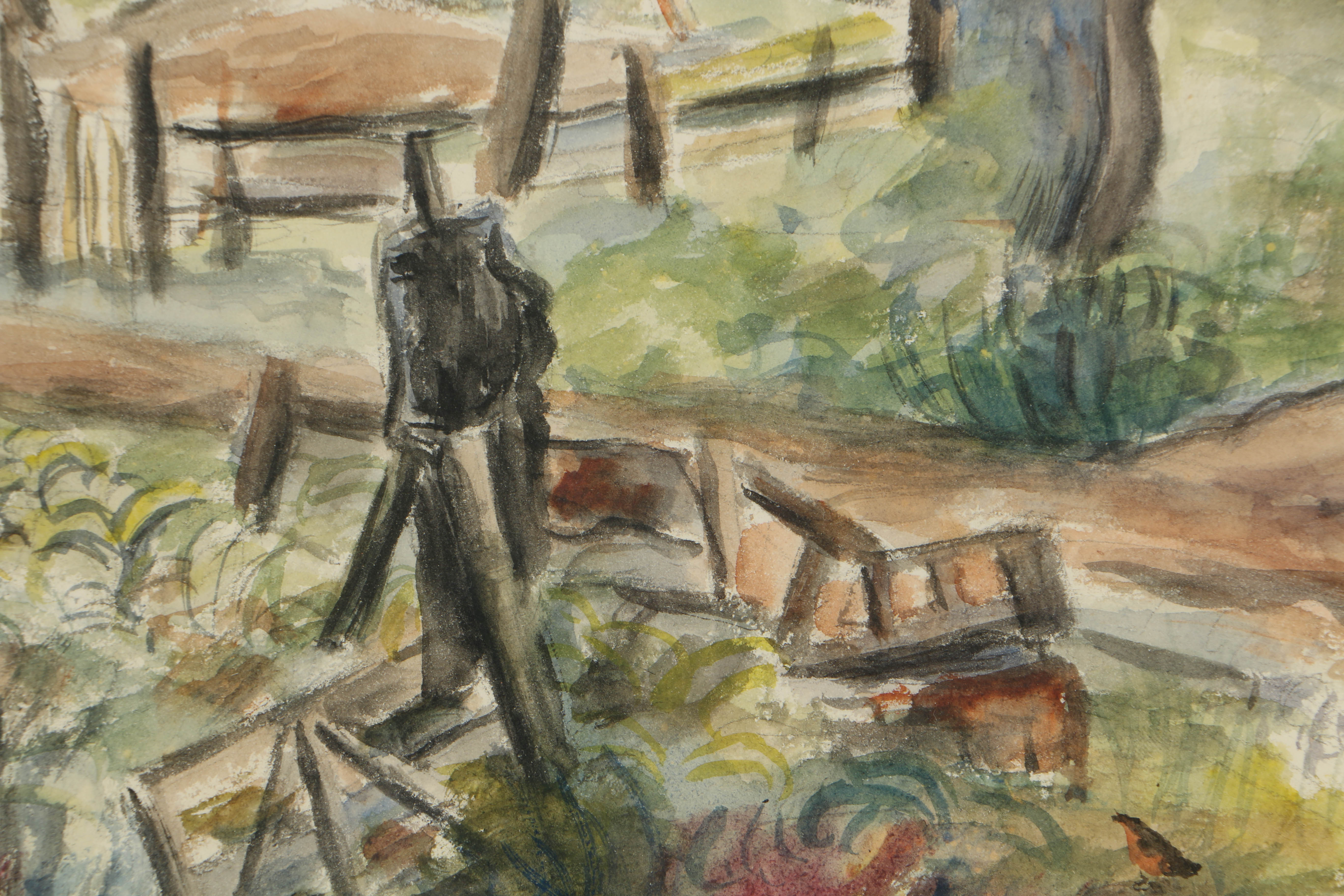 Milton Weiss 1938 Watercolor Painting