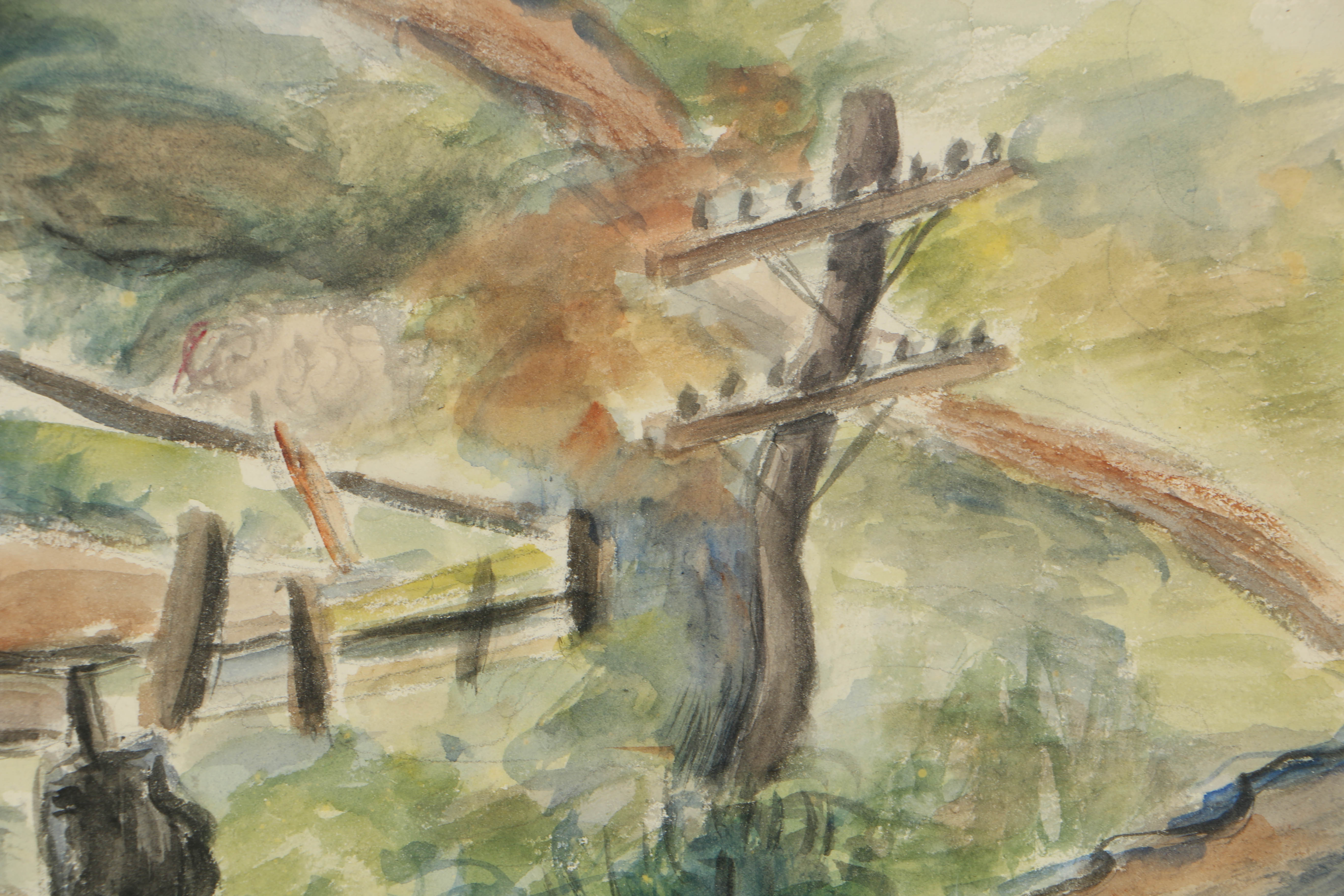 Milton Weiss 1938 Watercolor Painting