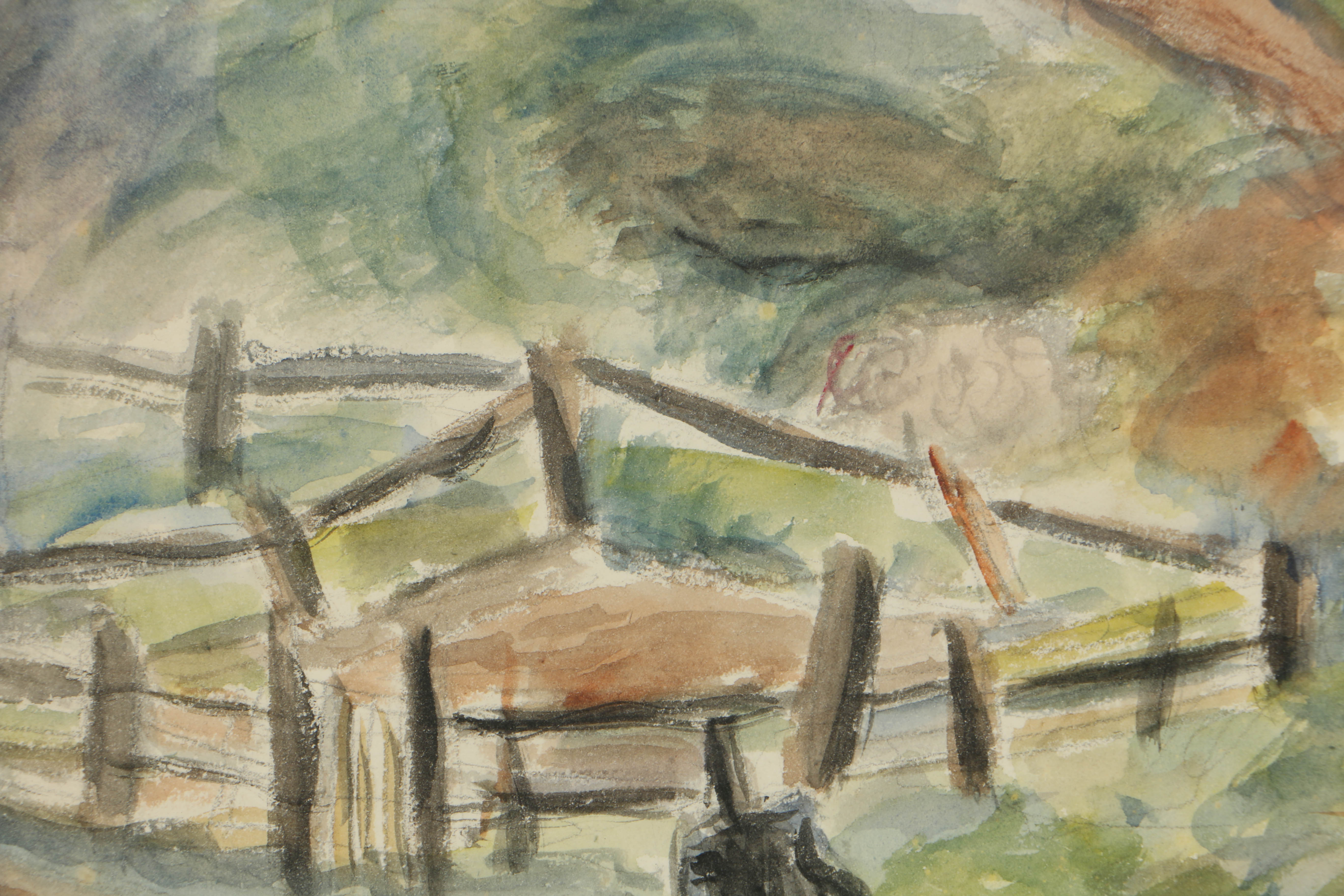 Milton Weiss 1938 Watercolor Painting