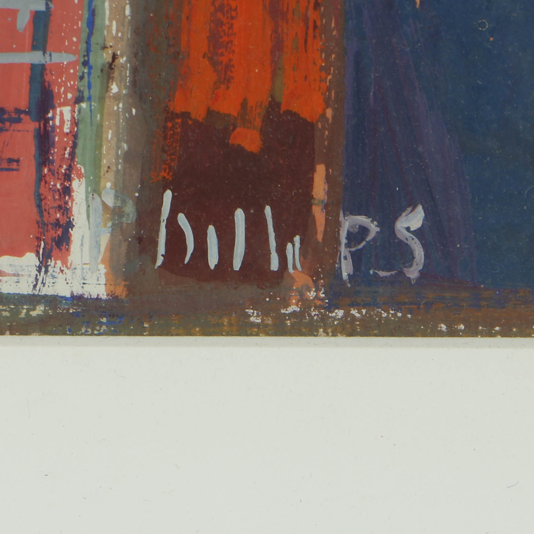 Esther Phillips Gouache Painting of Greenwich Village Street Scene