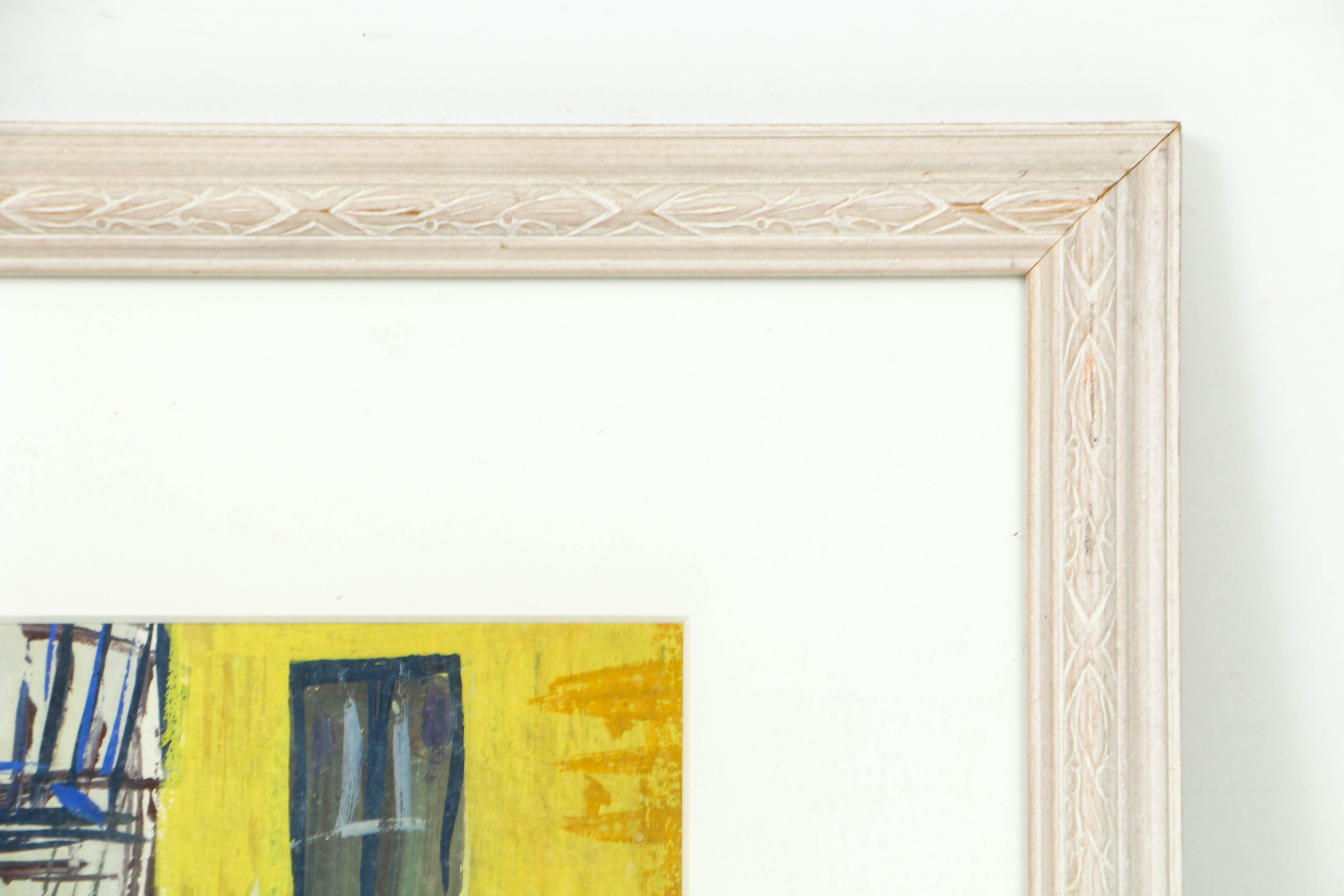 Esther Phillips Gouache Painting of Greenwich Village Street Scene