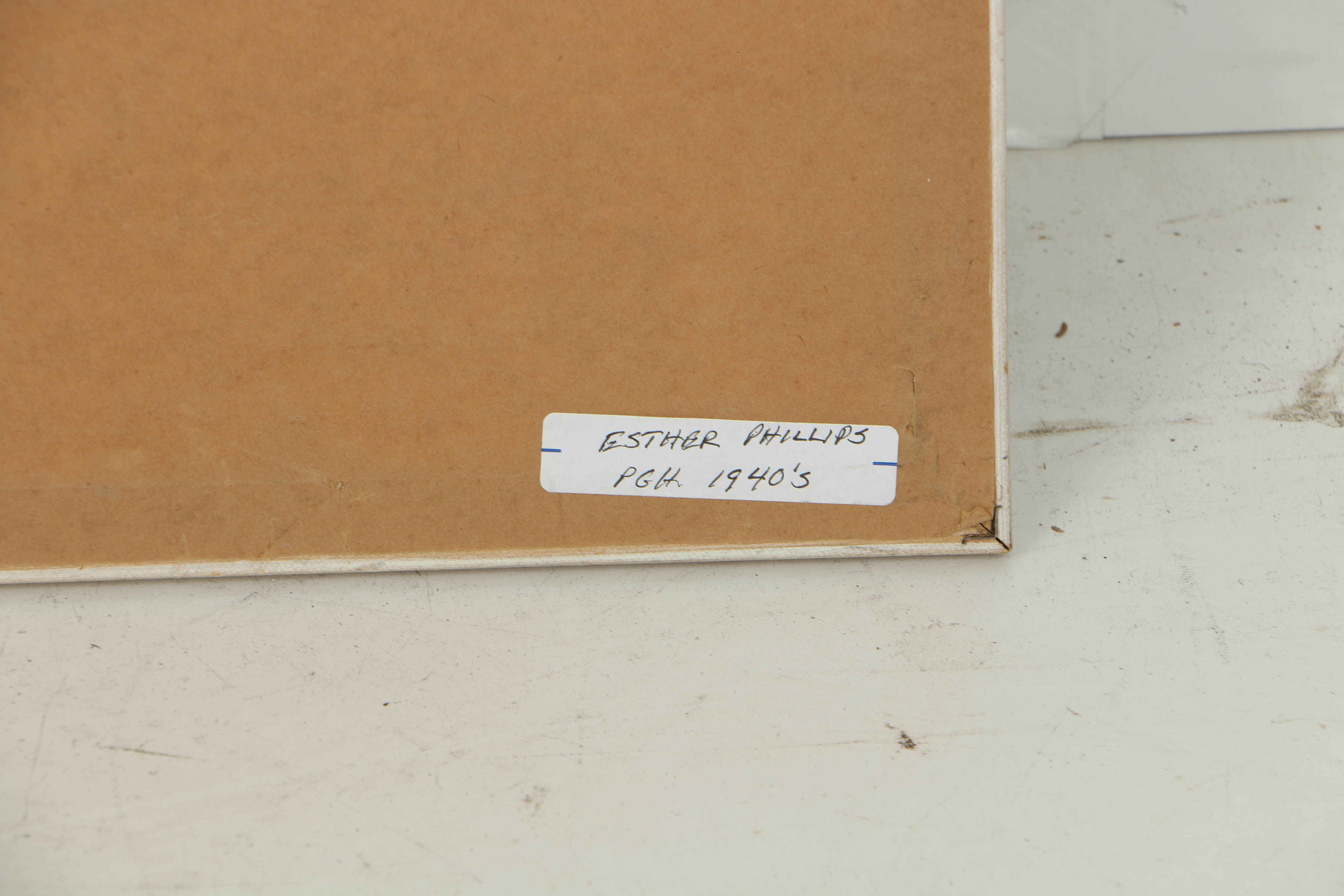 Esther Phillips Gouache Painting of Greenwich Village Street Scene