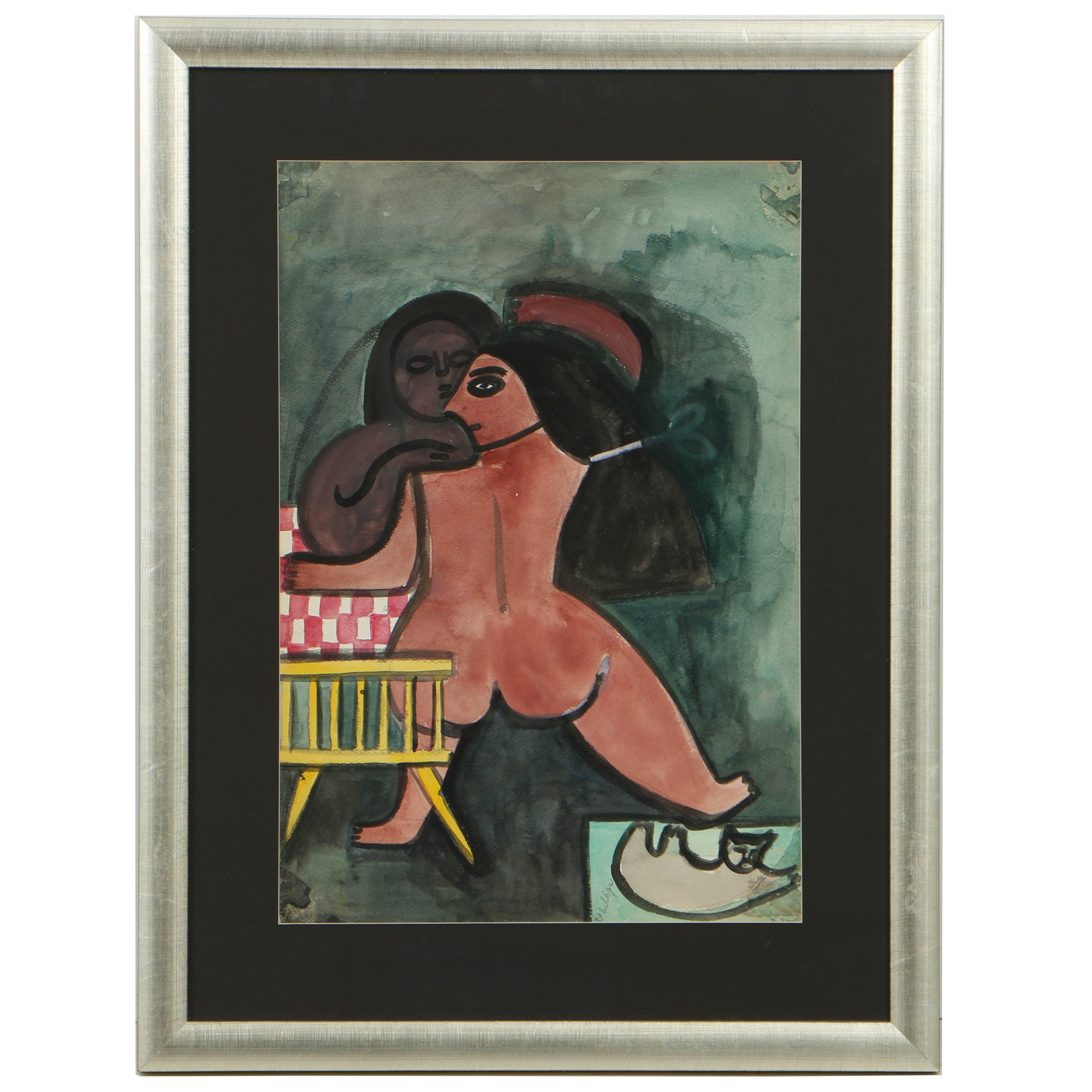 Esther Phillips Figural Watercolor Painting