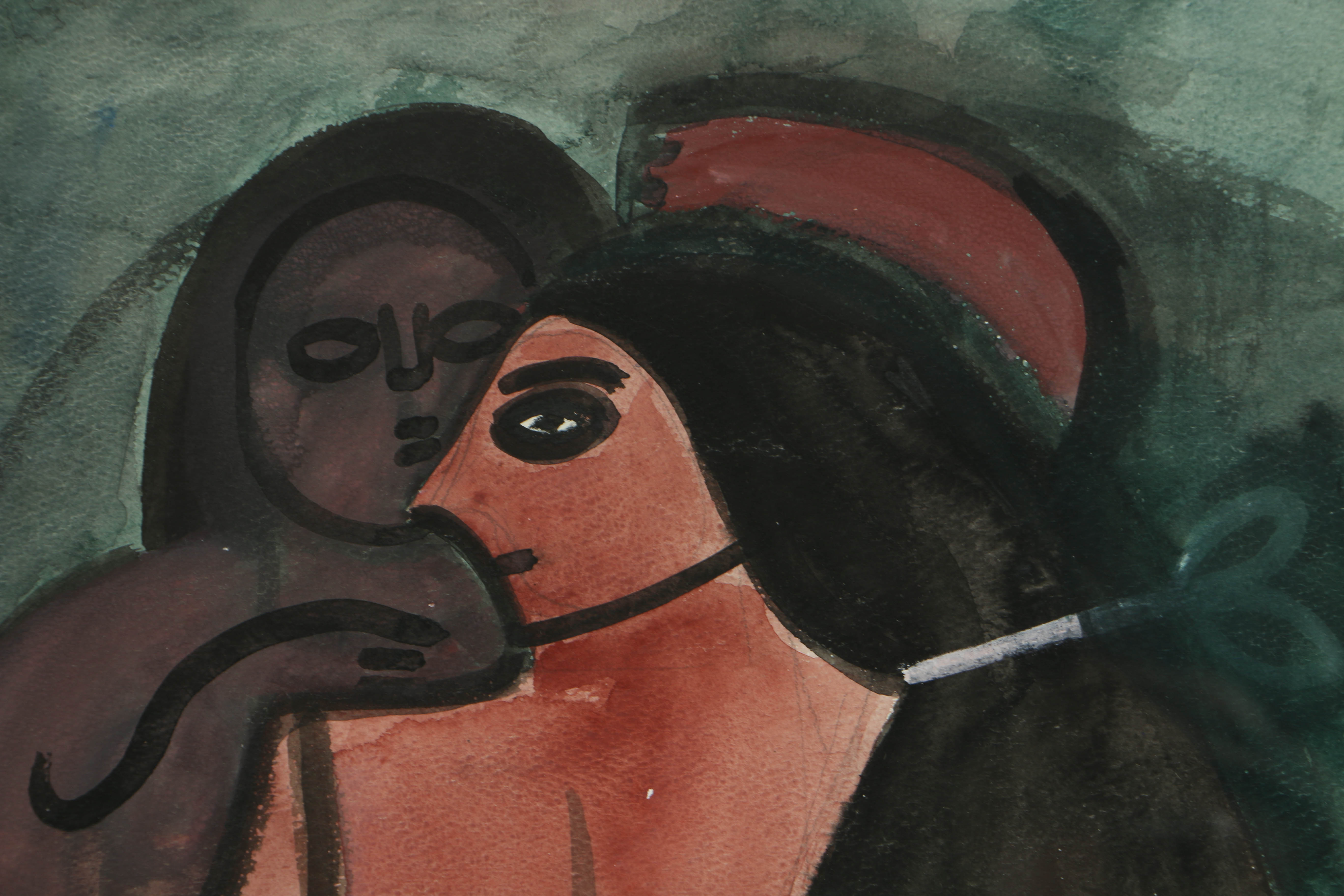 Esther Phillips Figural Watercolor Painting