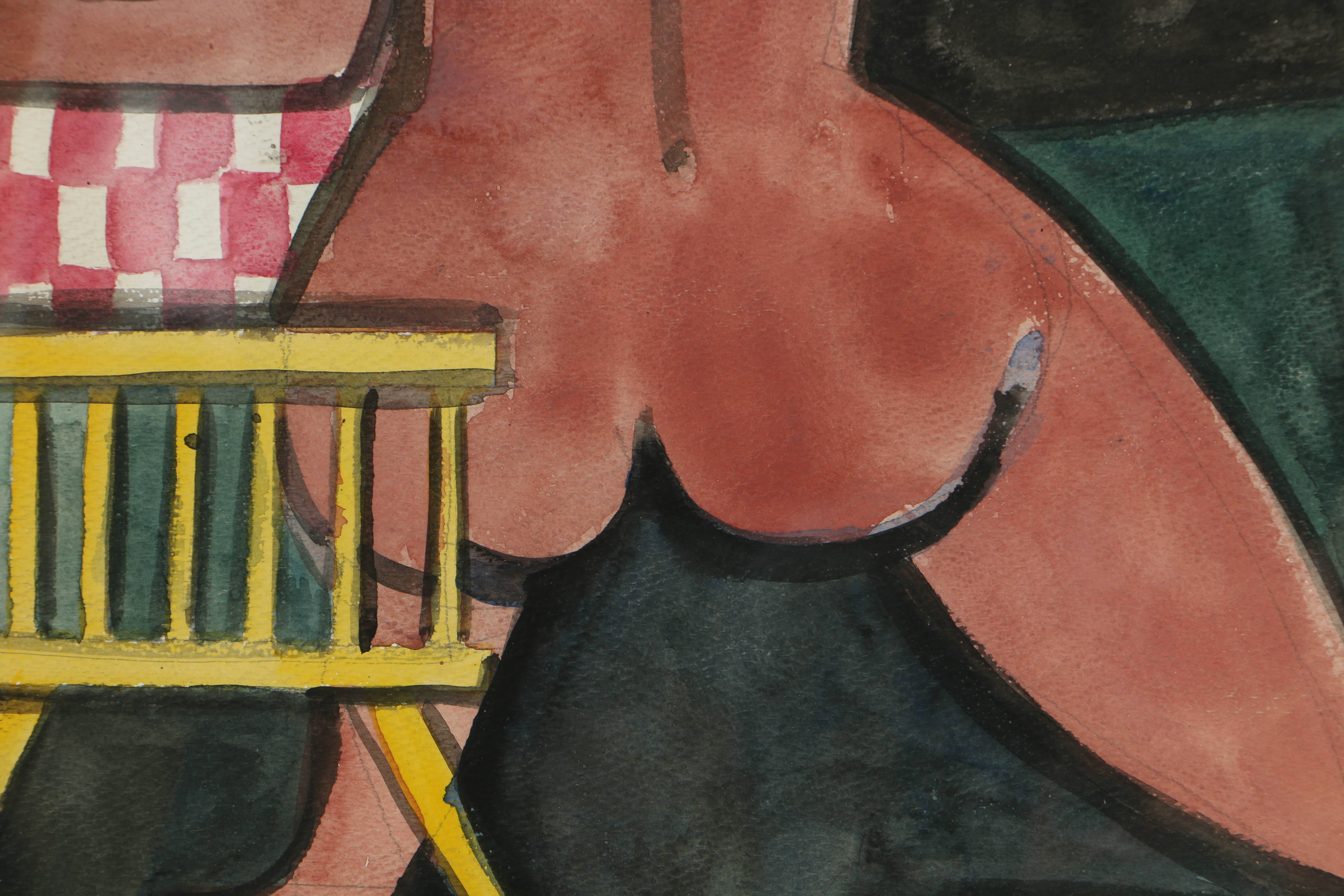 Esther Phillips Figural Watercolor Painting