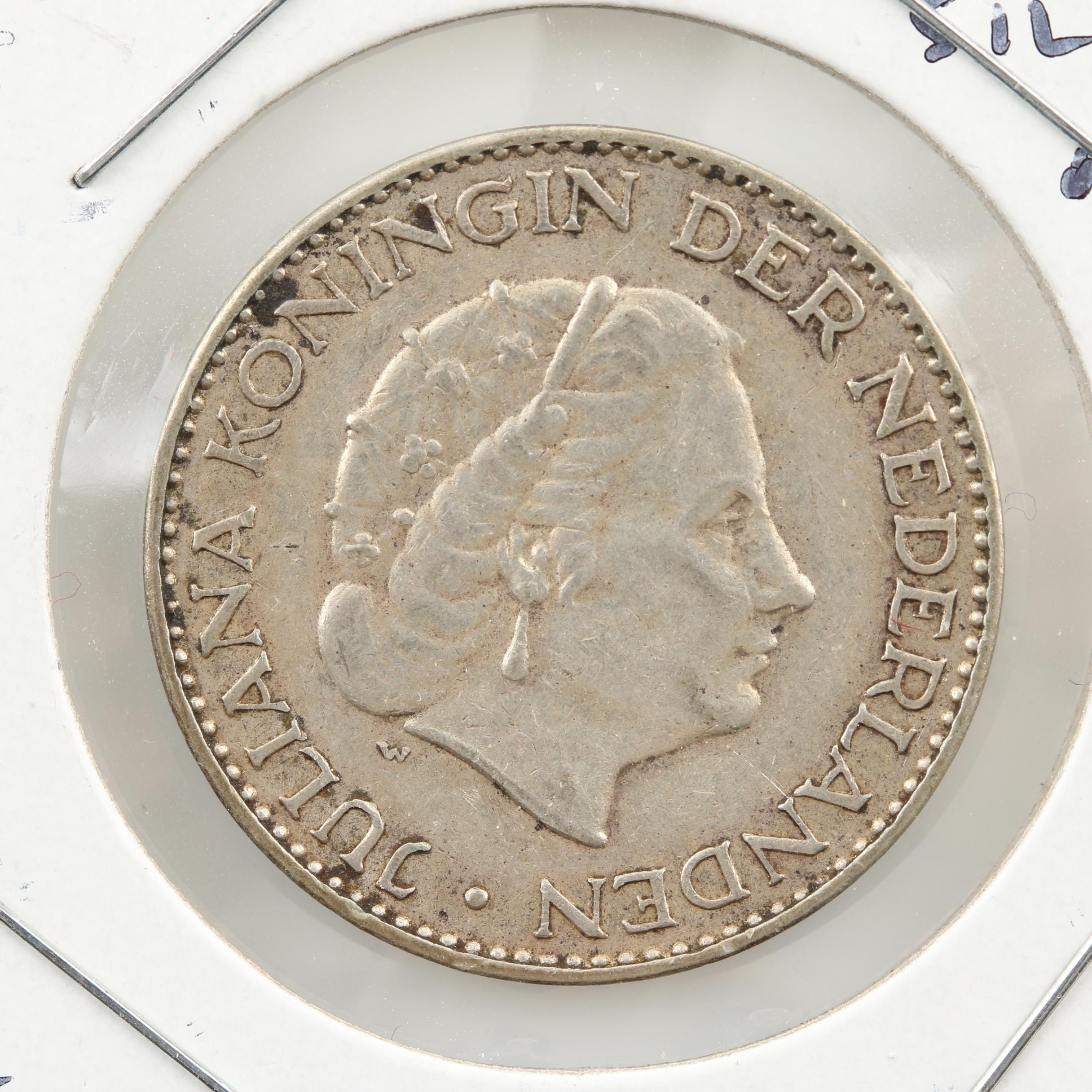 Group of Over 100 Foreign Coins Including a 1956 Netherlands Silver Coin