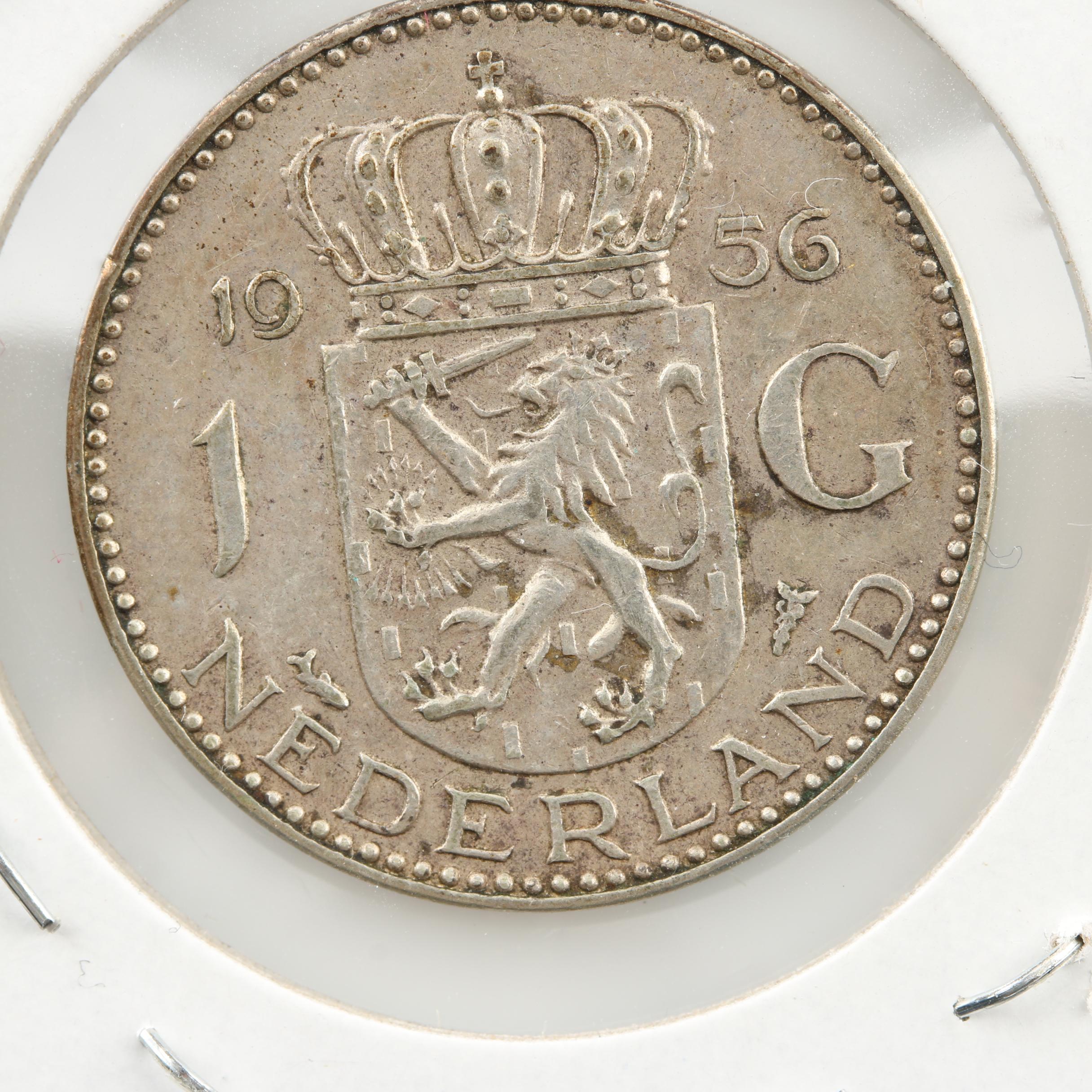 Group of Over 100 Foreign Coins Including a 1956 Netherlands Silver Coin