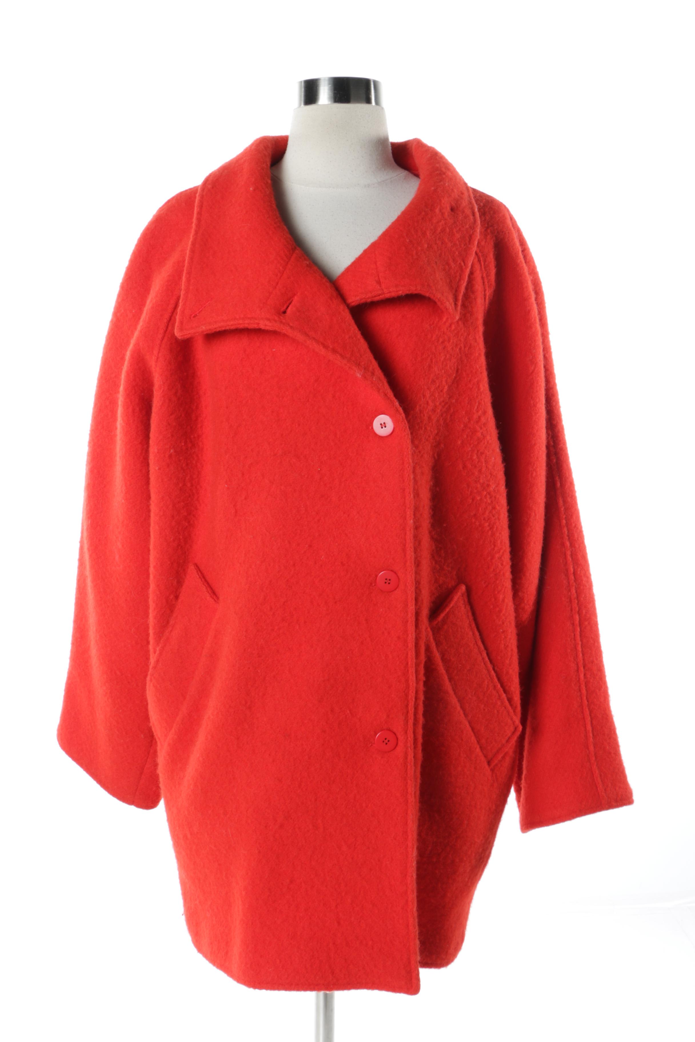 Women's Wool and Wool Blend Coats Including Louis Féraud