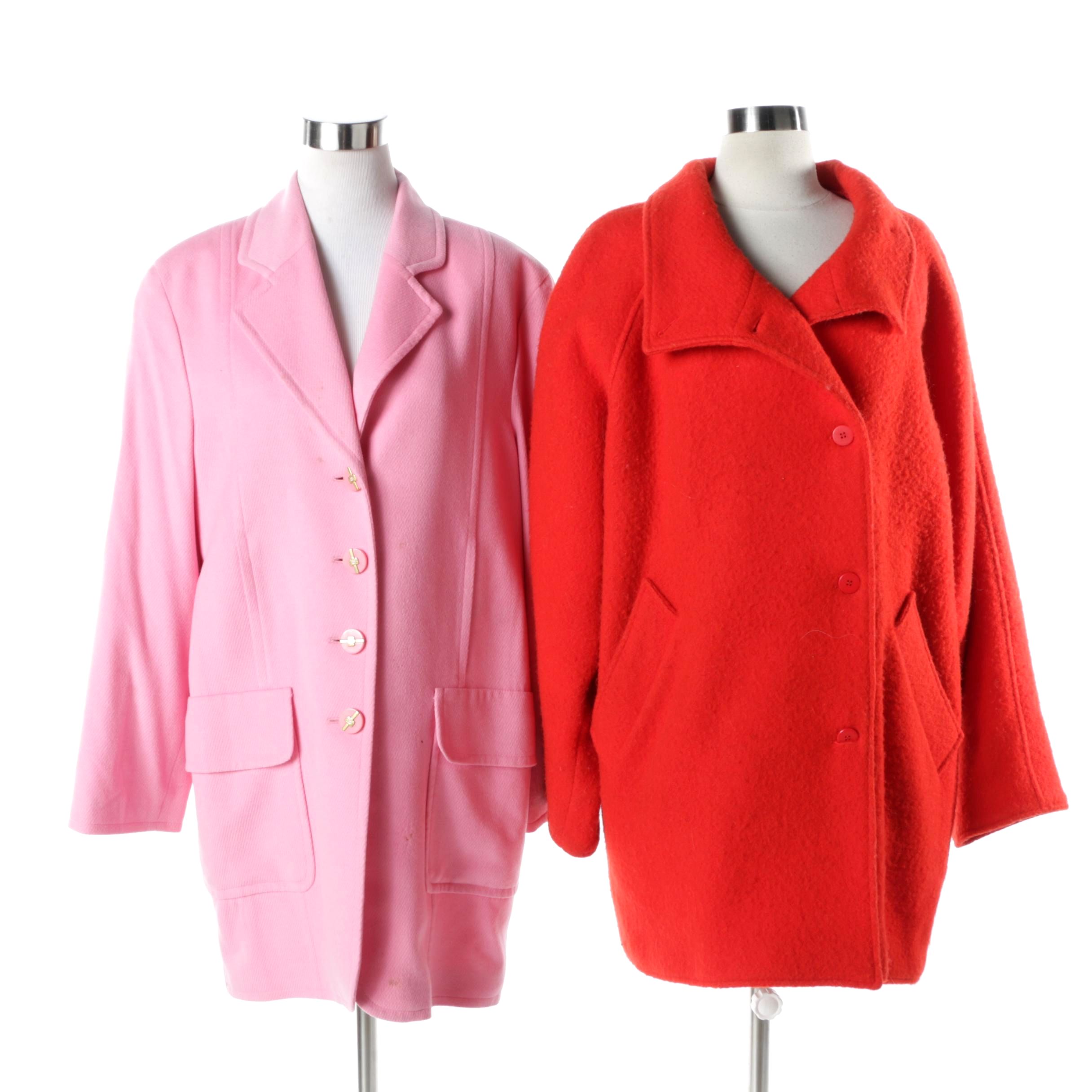 Women's Wool and Wool Blend Coats Including Louis Féraud
