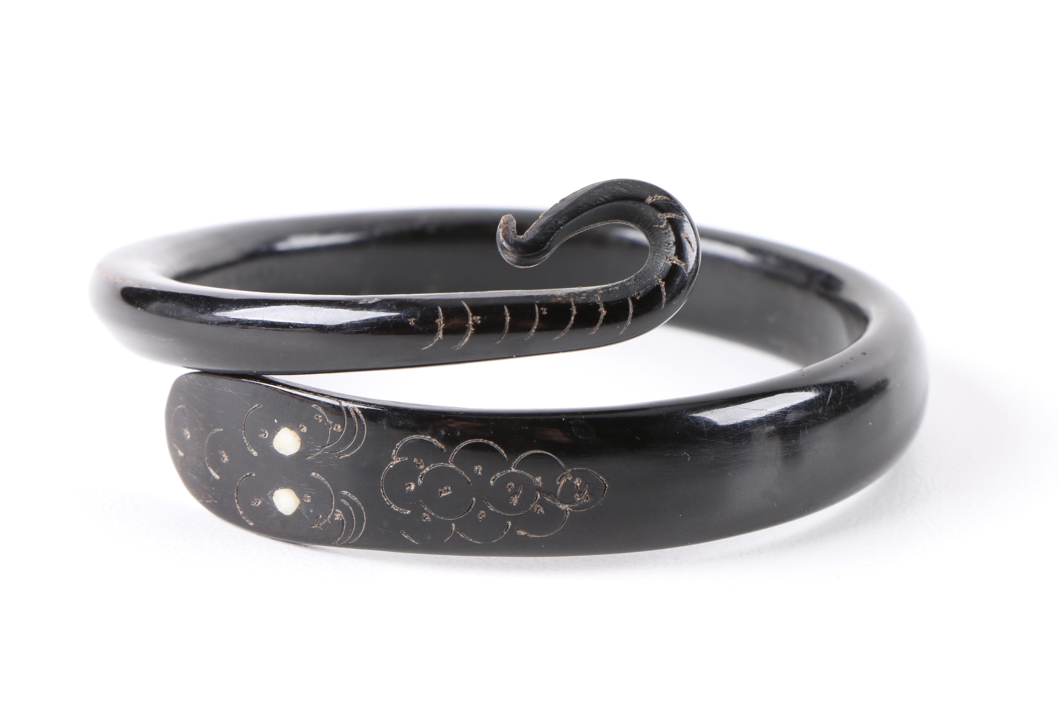 Black Coral Crossover Serpent Bangles