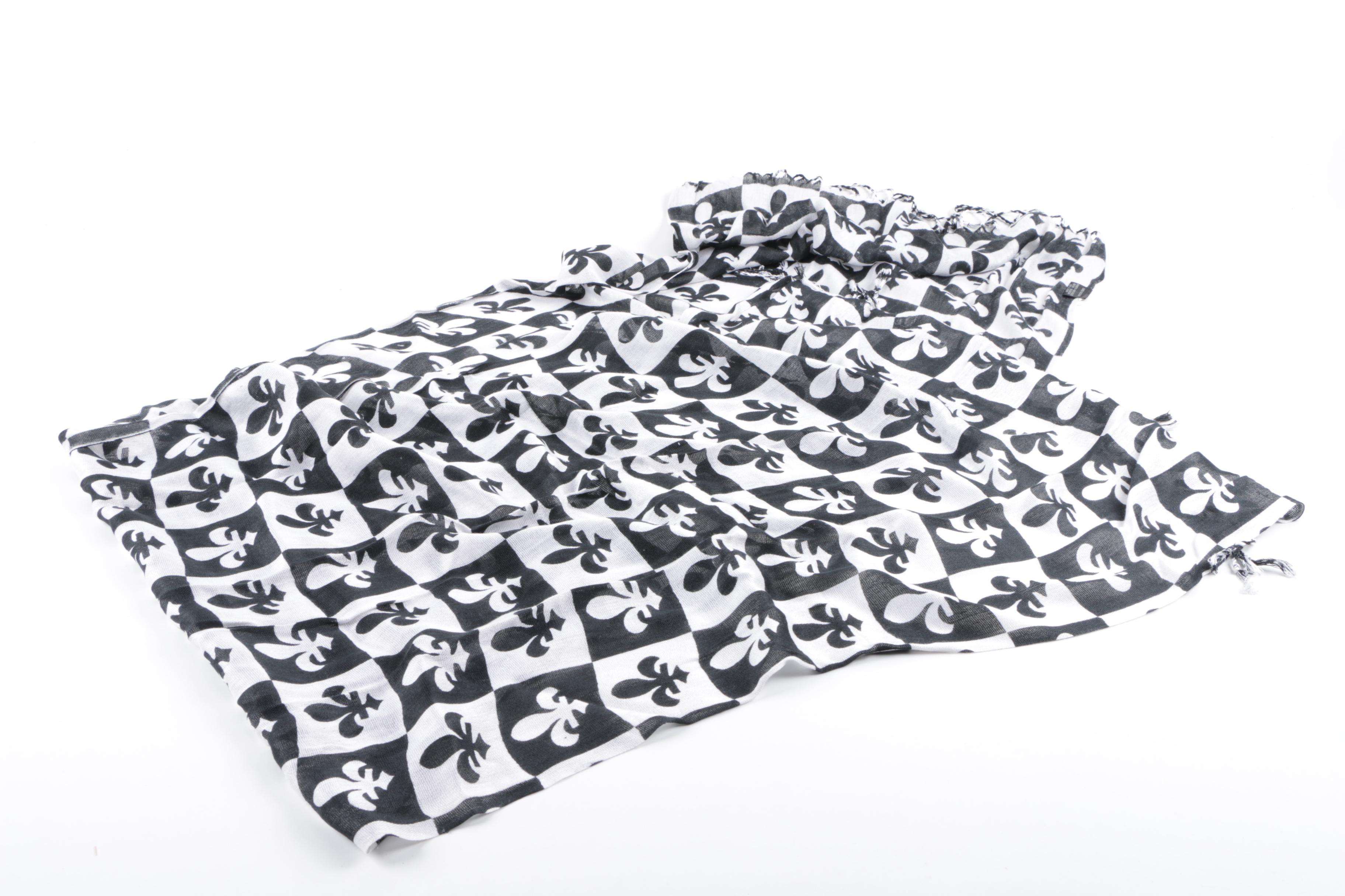 Joy Susan Equestrian Theme Scarf and Fleur De Lis Scarf