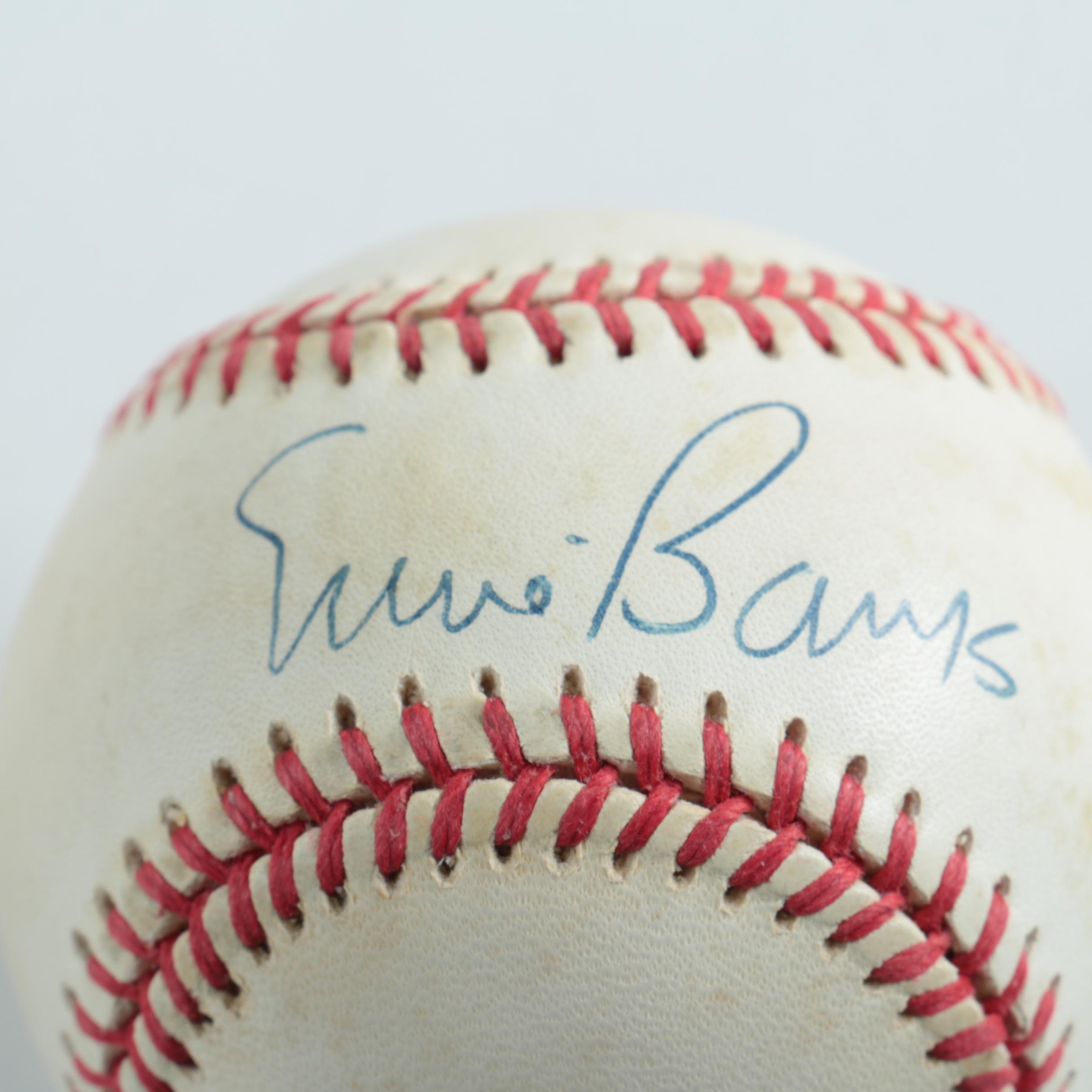 Ernie Banks Autographed Baseball PSA-LOA