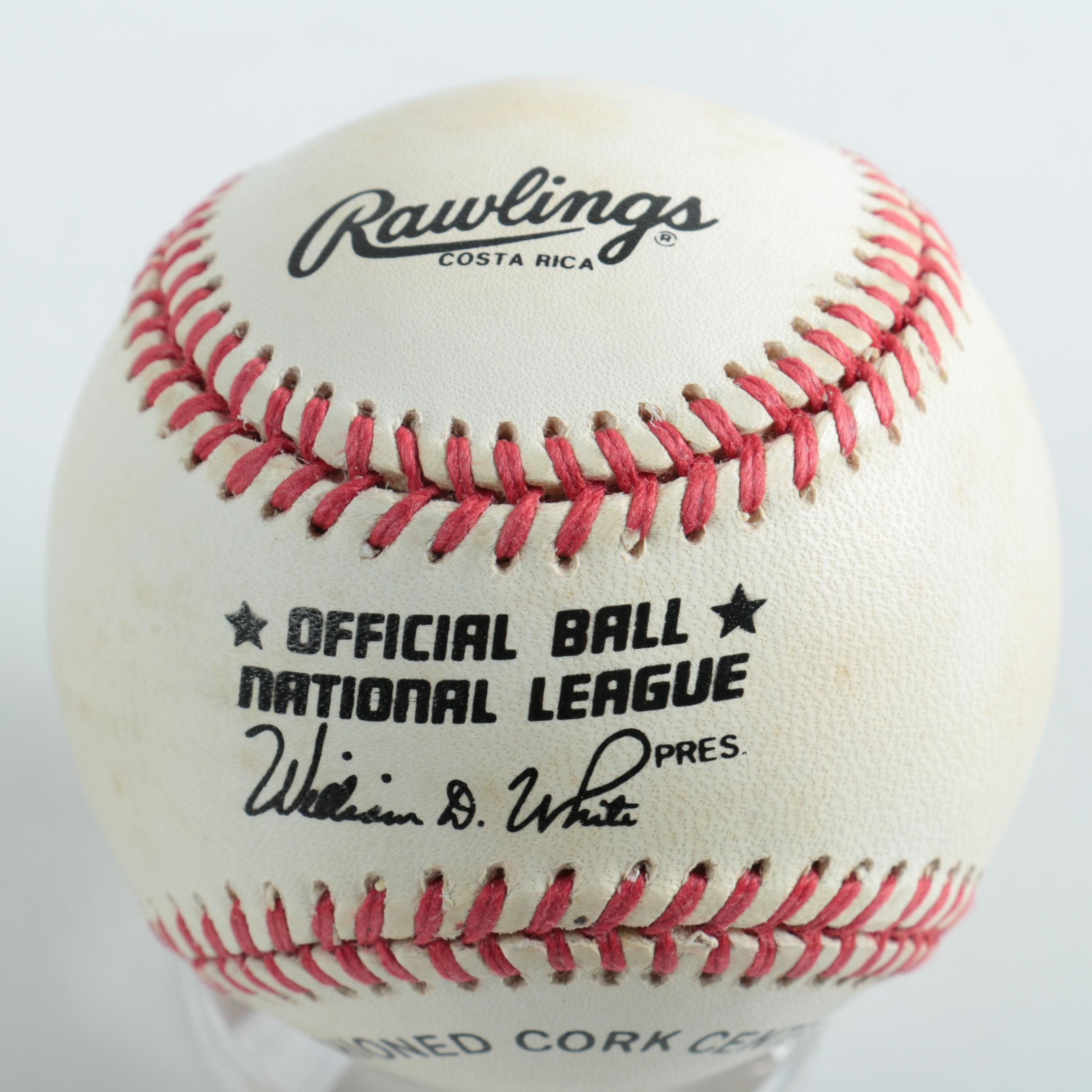 Ernie Banks Autographed Baseball PSA-LOA