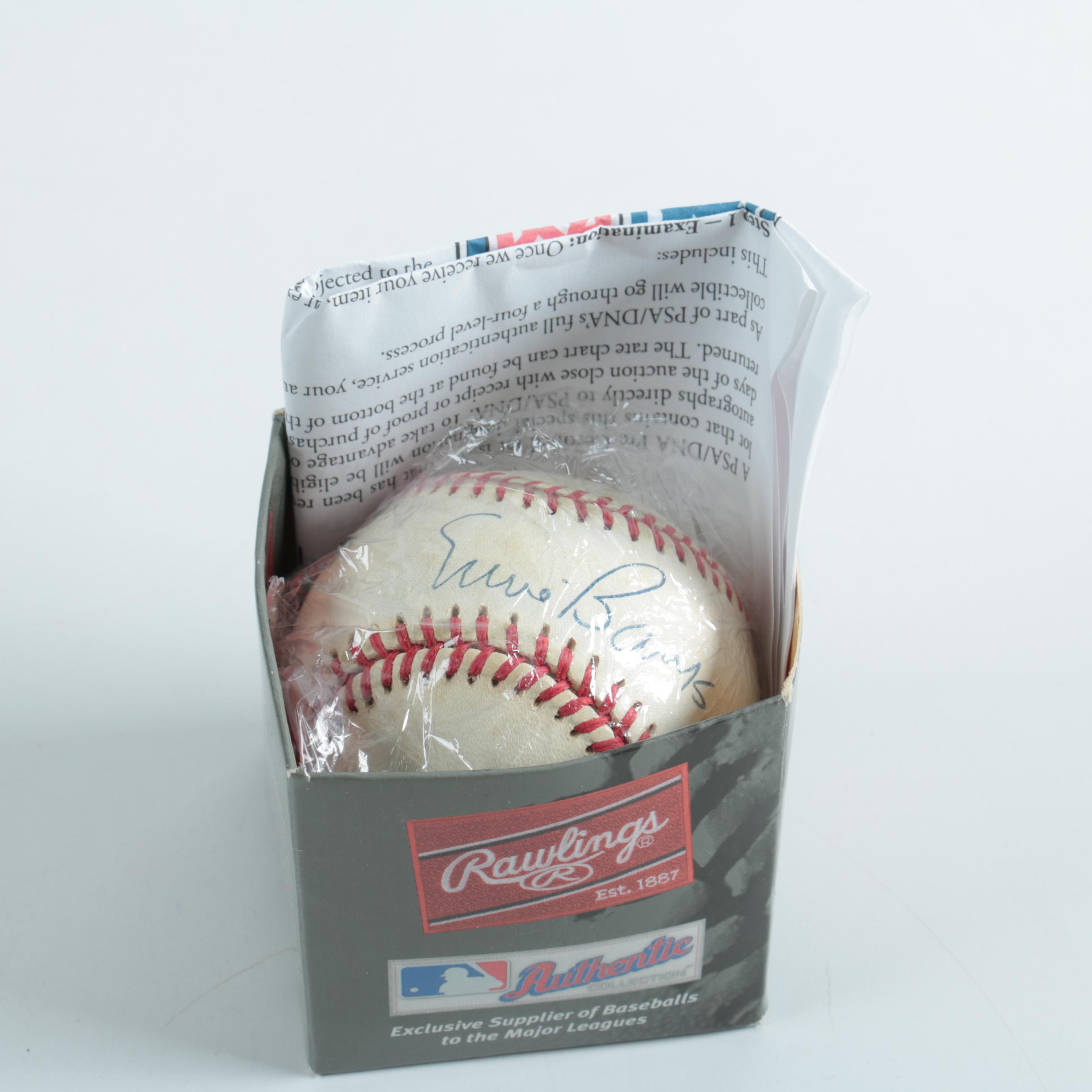 Ernie Banks Autographed Baseball PSA-LOA