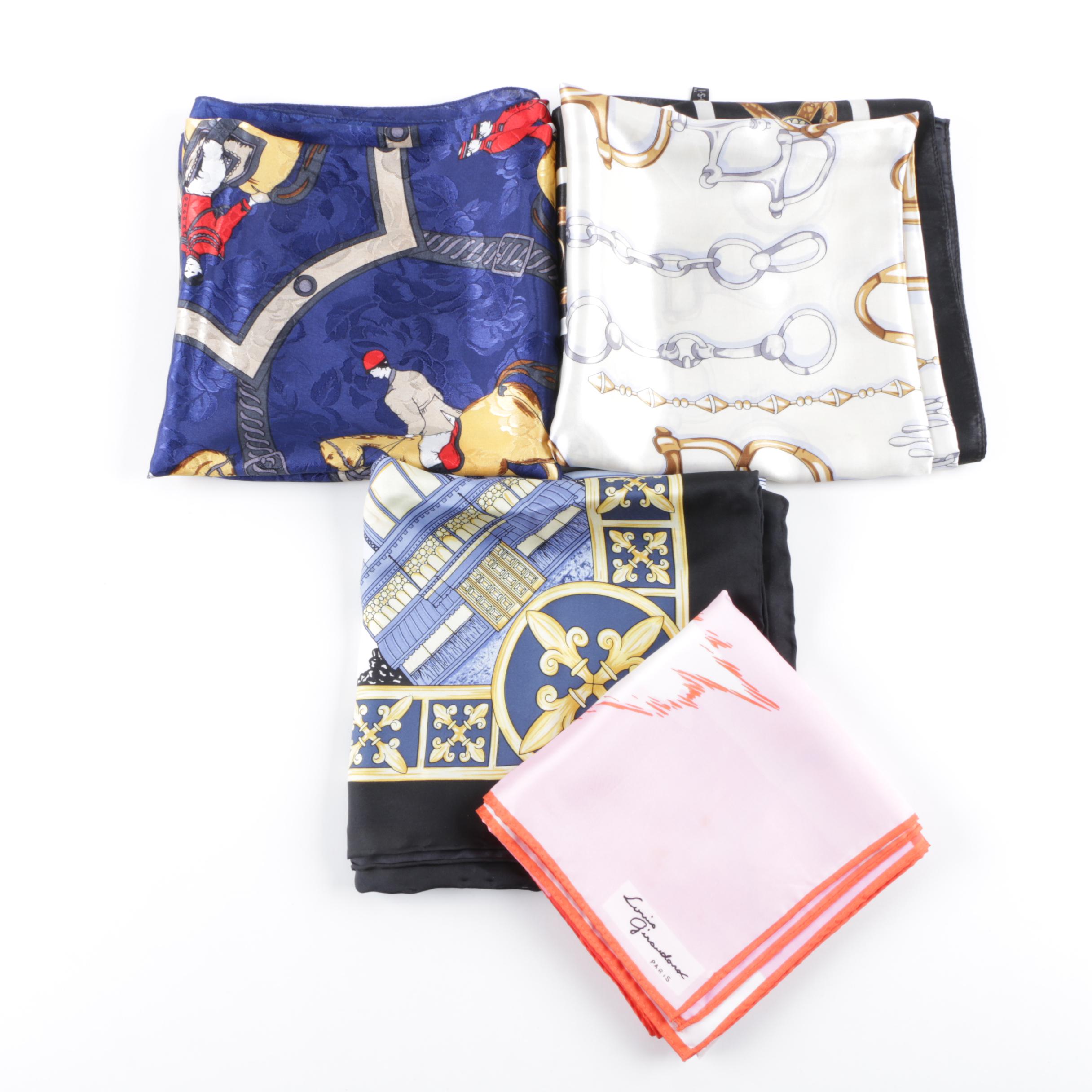 Silk Scarves Including Cecy Jones and Louis Giraudoux Paris