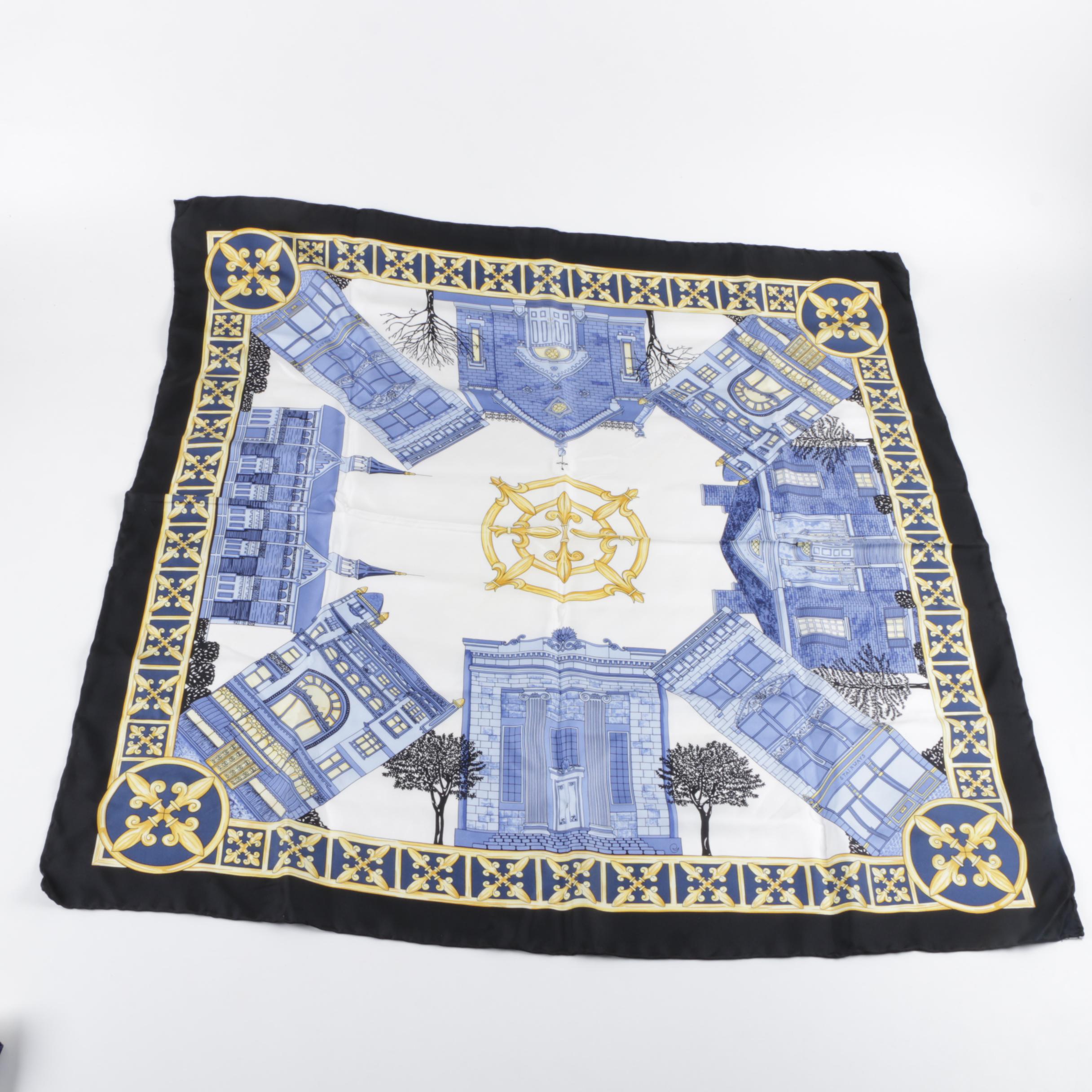 Silk Scarves Including Cecy Jones and Louis Giraudoux Paris