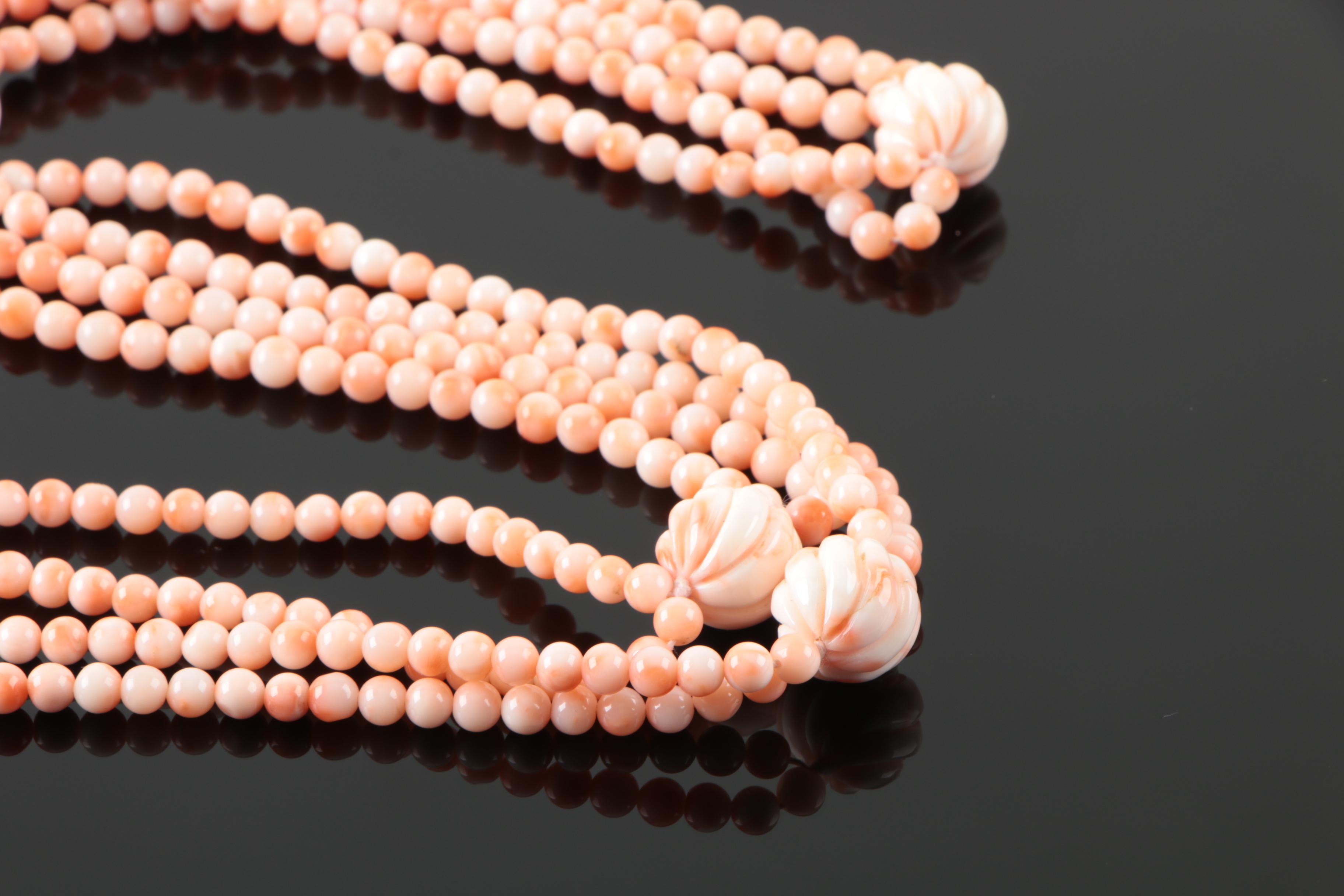 Beaded Coral Endless Necklace