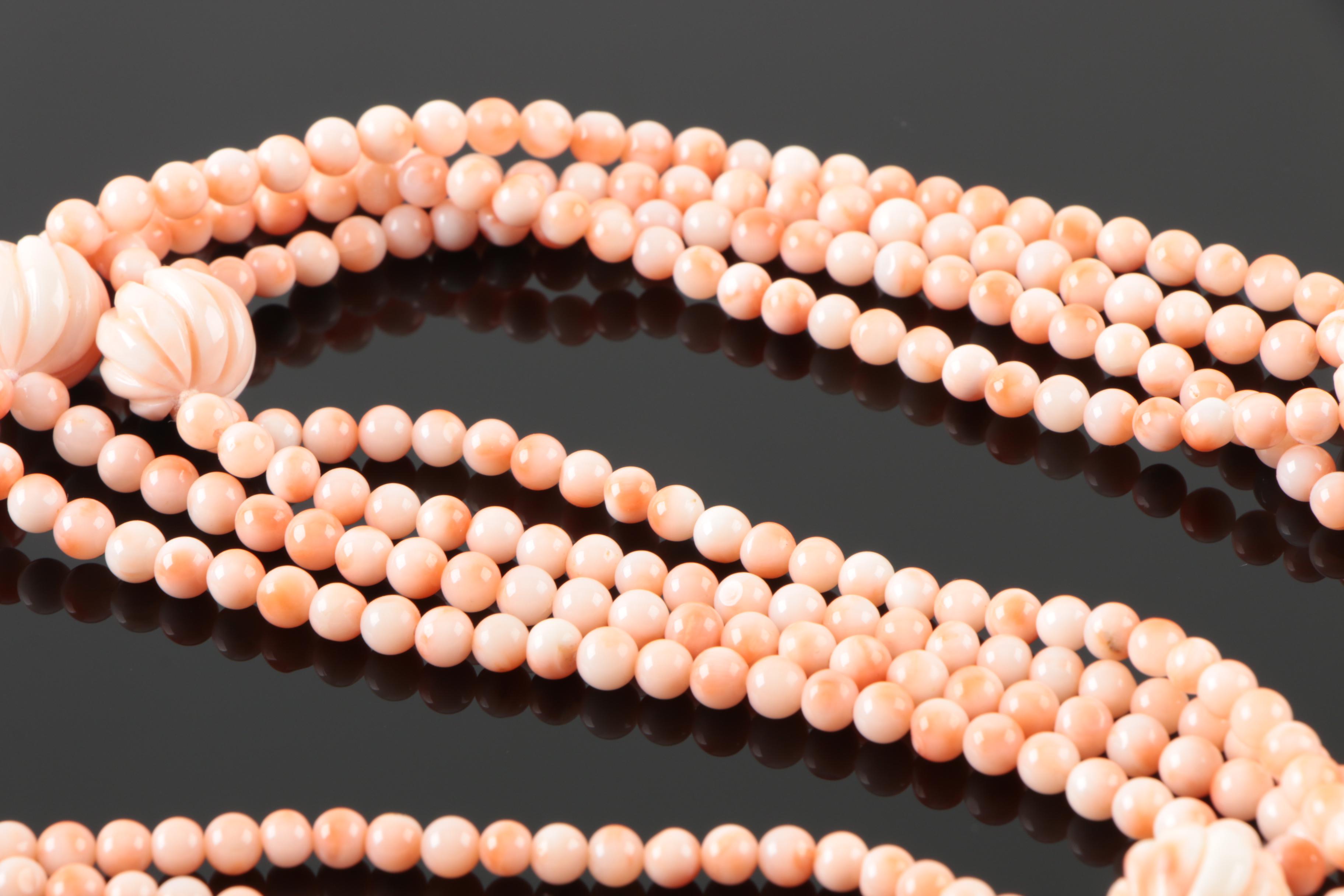 Beaded Coral Endless Necklace