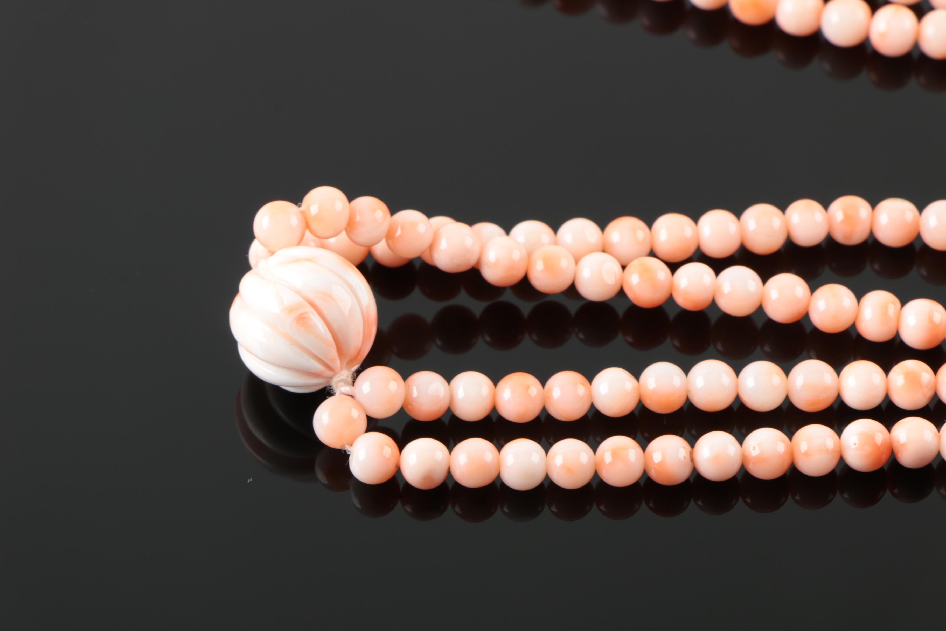 Beaded Coral Endless Necklace