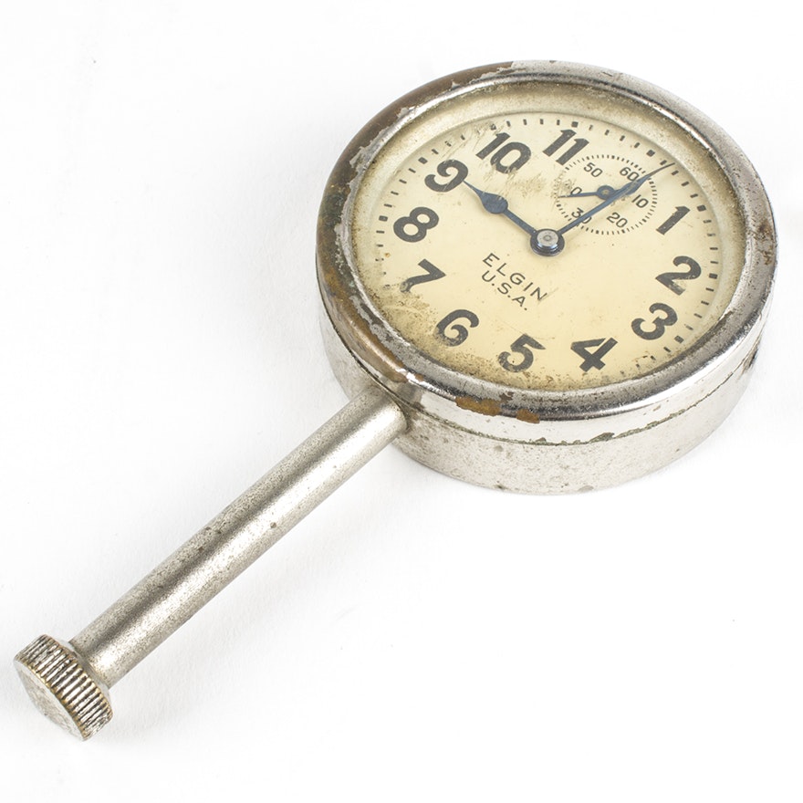 Vintage Elgin 8-Day Long Stem Car Clock Watch