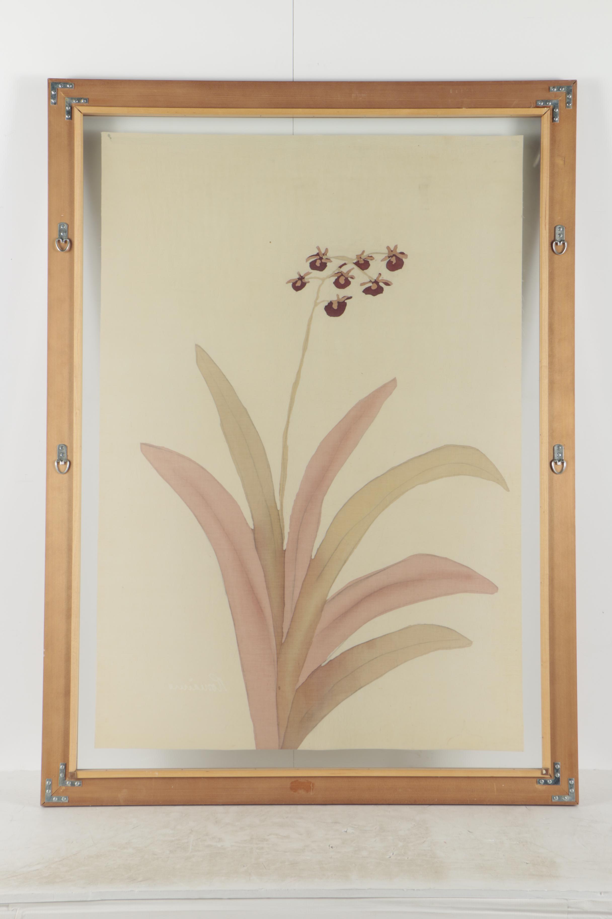 Batik Textile of Orchid Plant