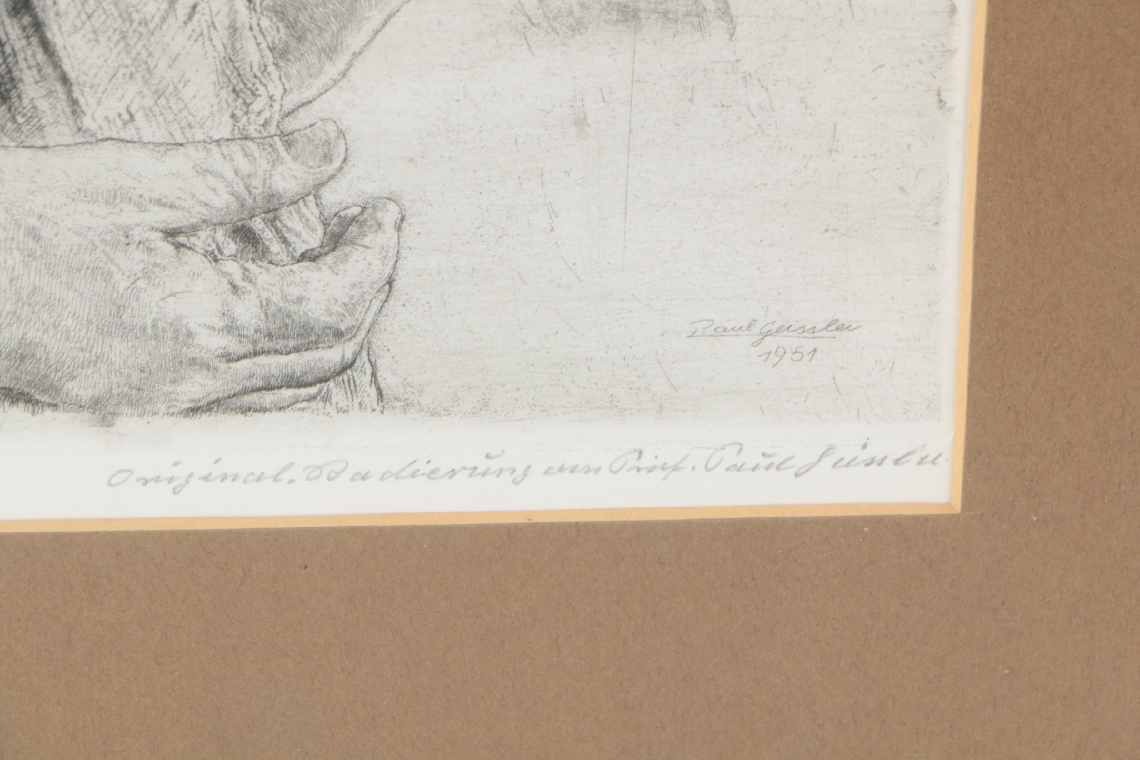 Etching After Paul Geissler "Die Ersten Schneeglockchen"