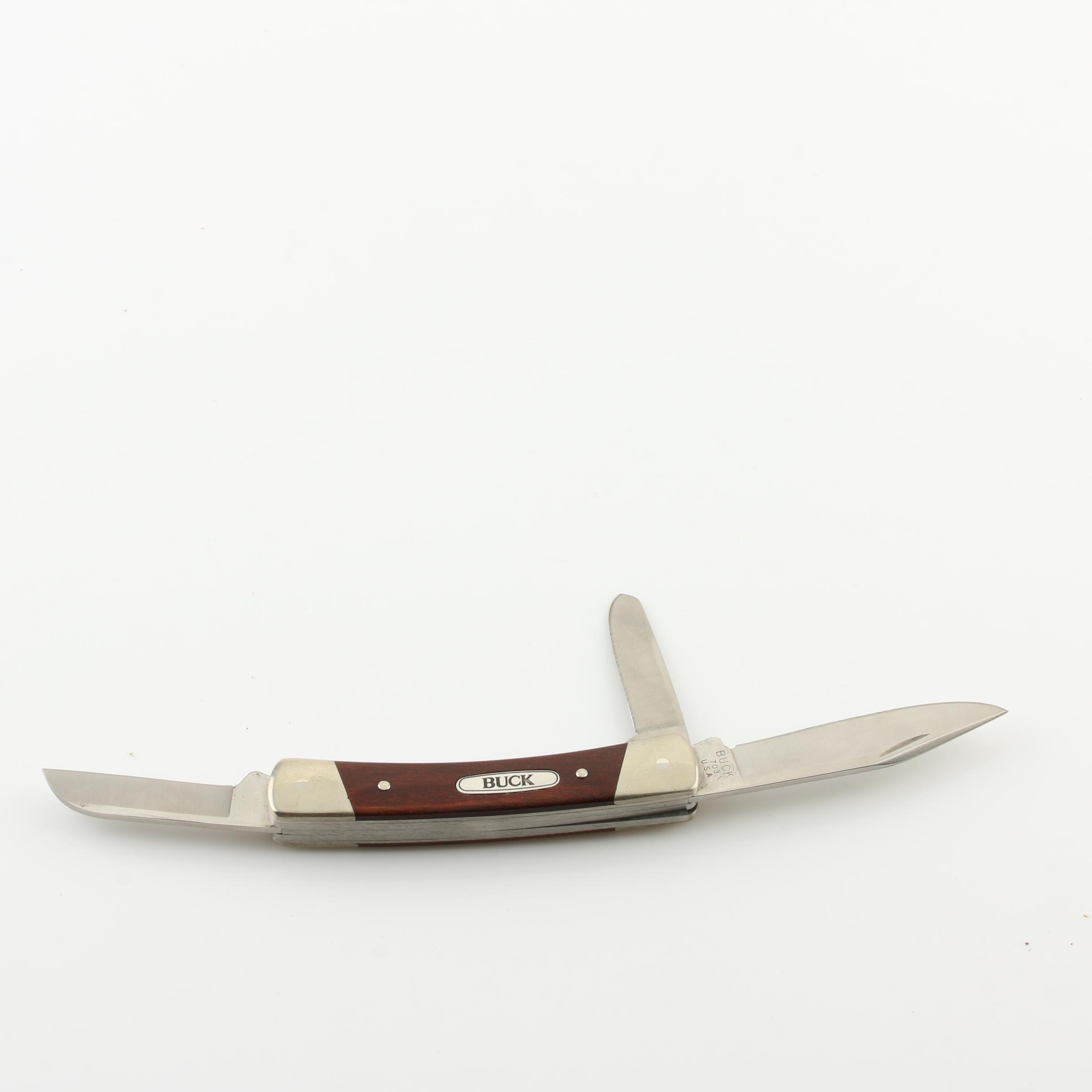 Buck 703 Stockman Three Blade Pocket Knife