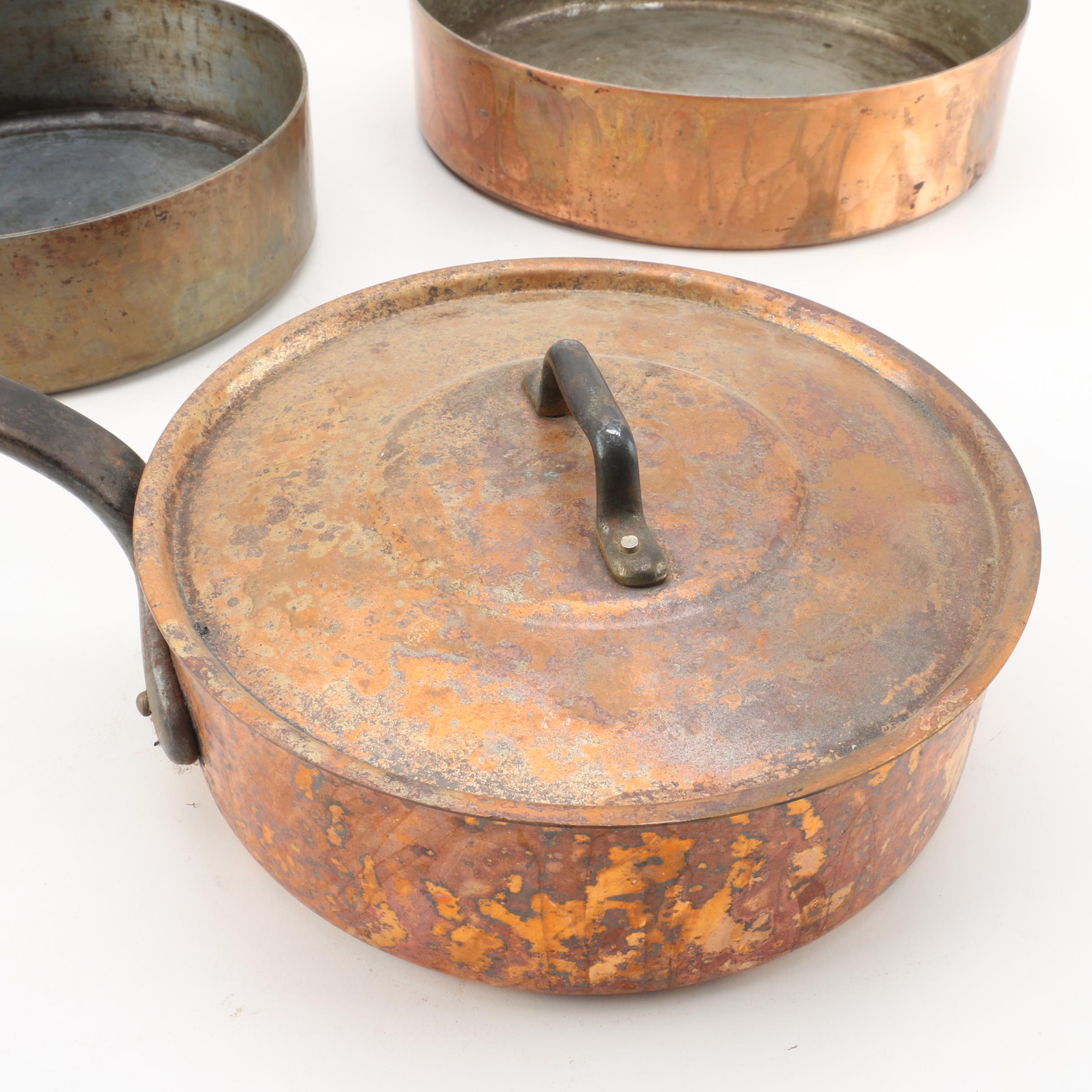 Vintage Copper Cookware Including Waldow
