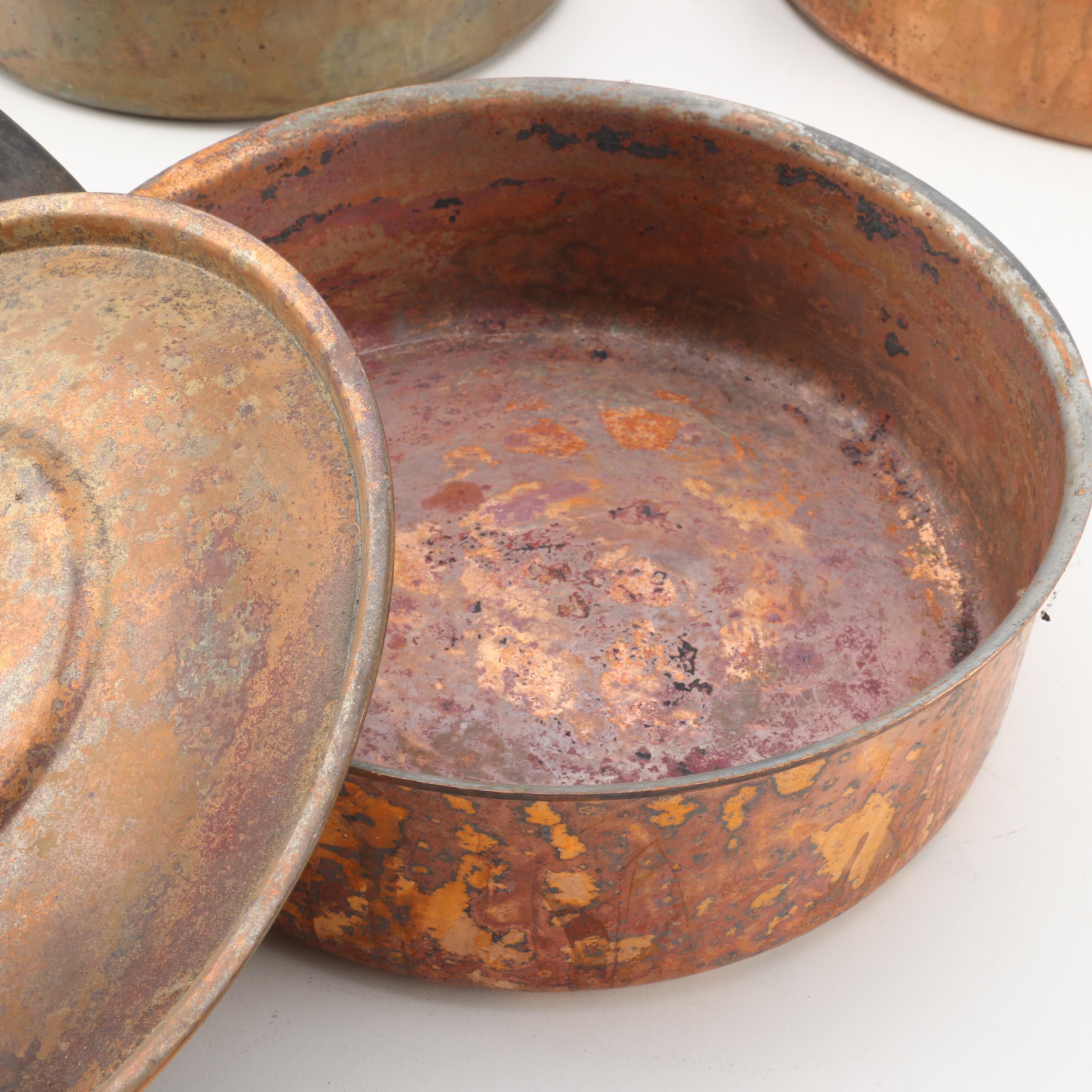 Vintage Copper Cookware Including Waldow