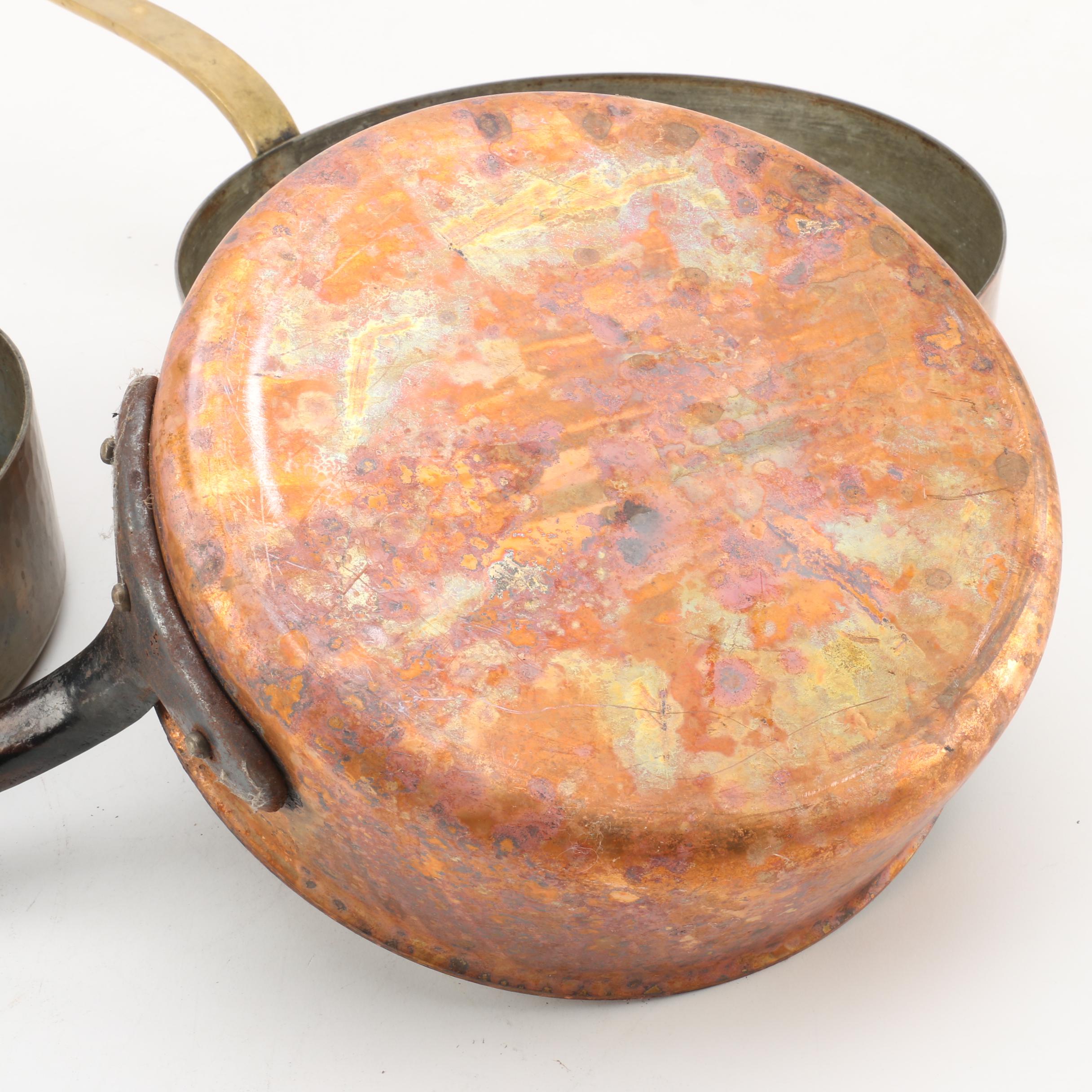 Vintage Copper Cookware Including Waldow