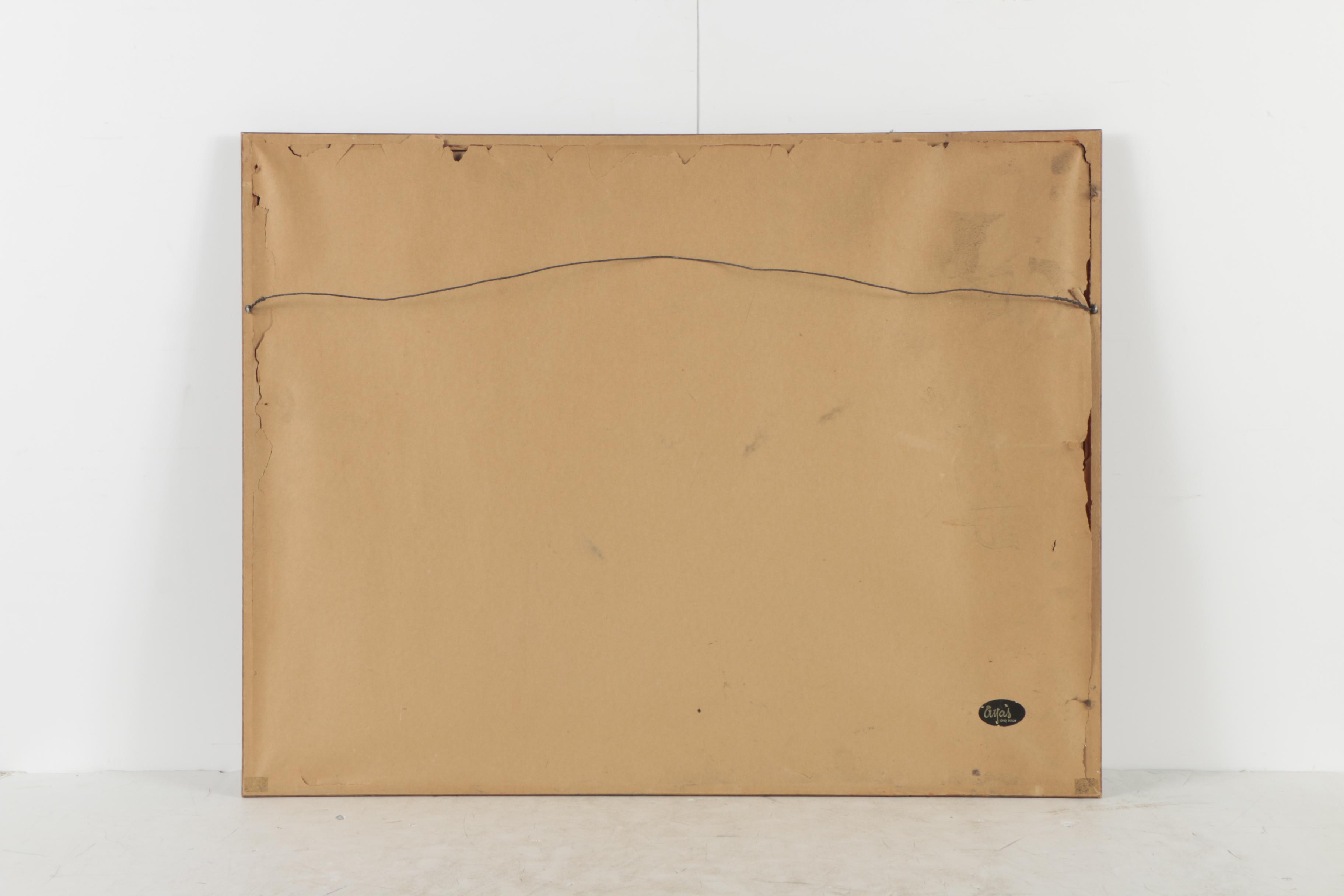 1962 Watercolor Painting of Ranch Estate