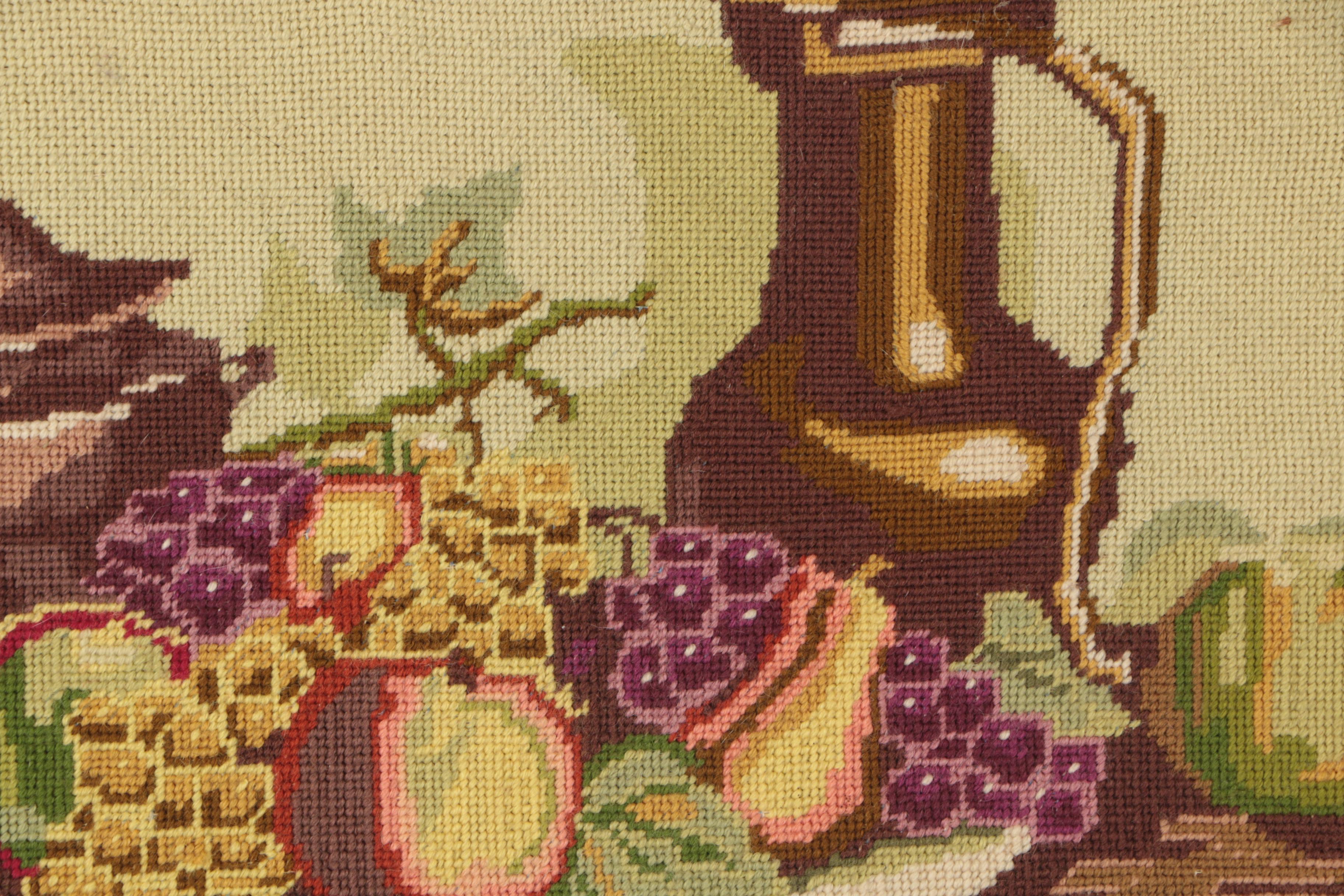 1970s Columbia-Minerva Needlepoint of Still Life with Fruit