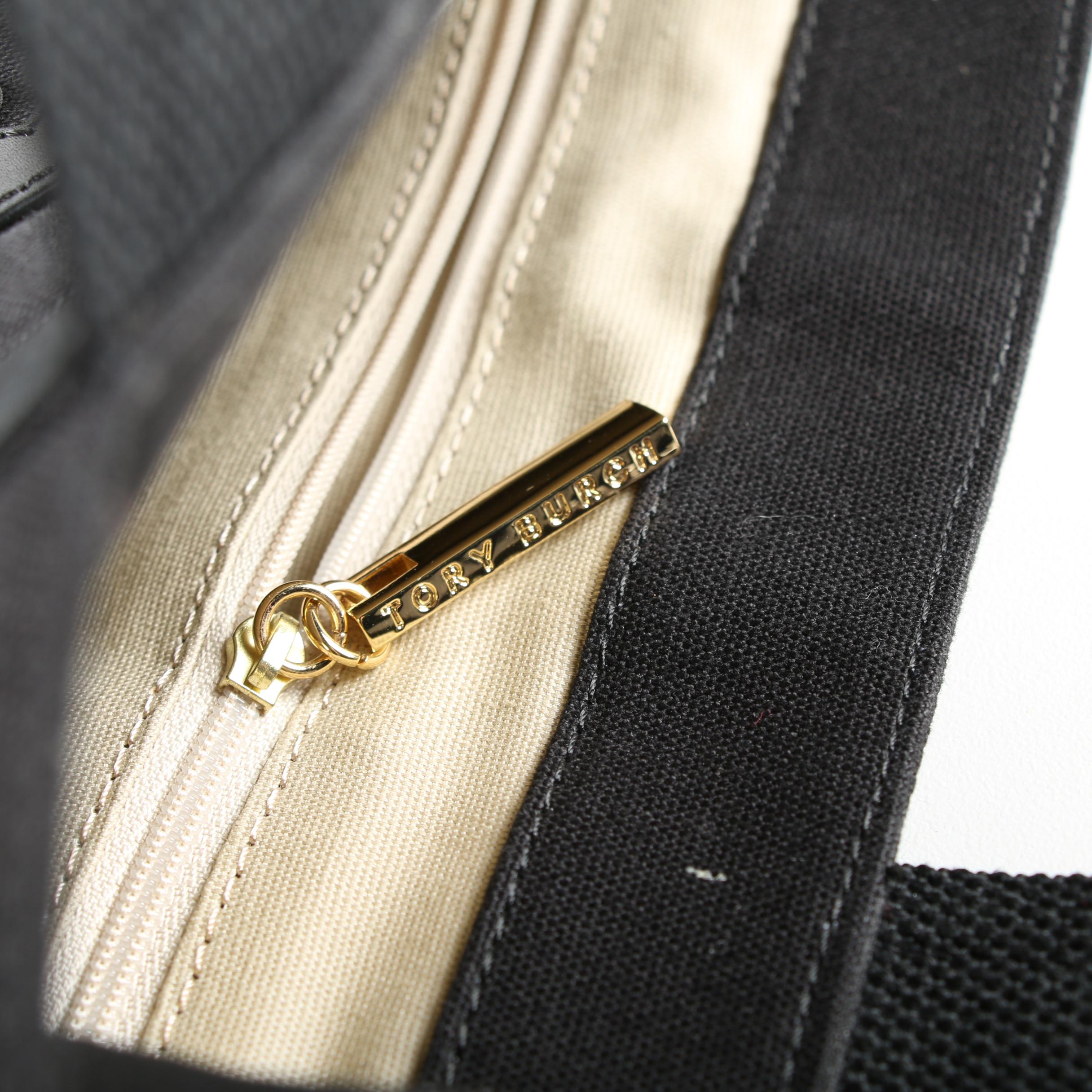 Tory Burch and Coach Black Tote Bags