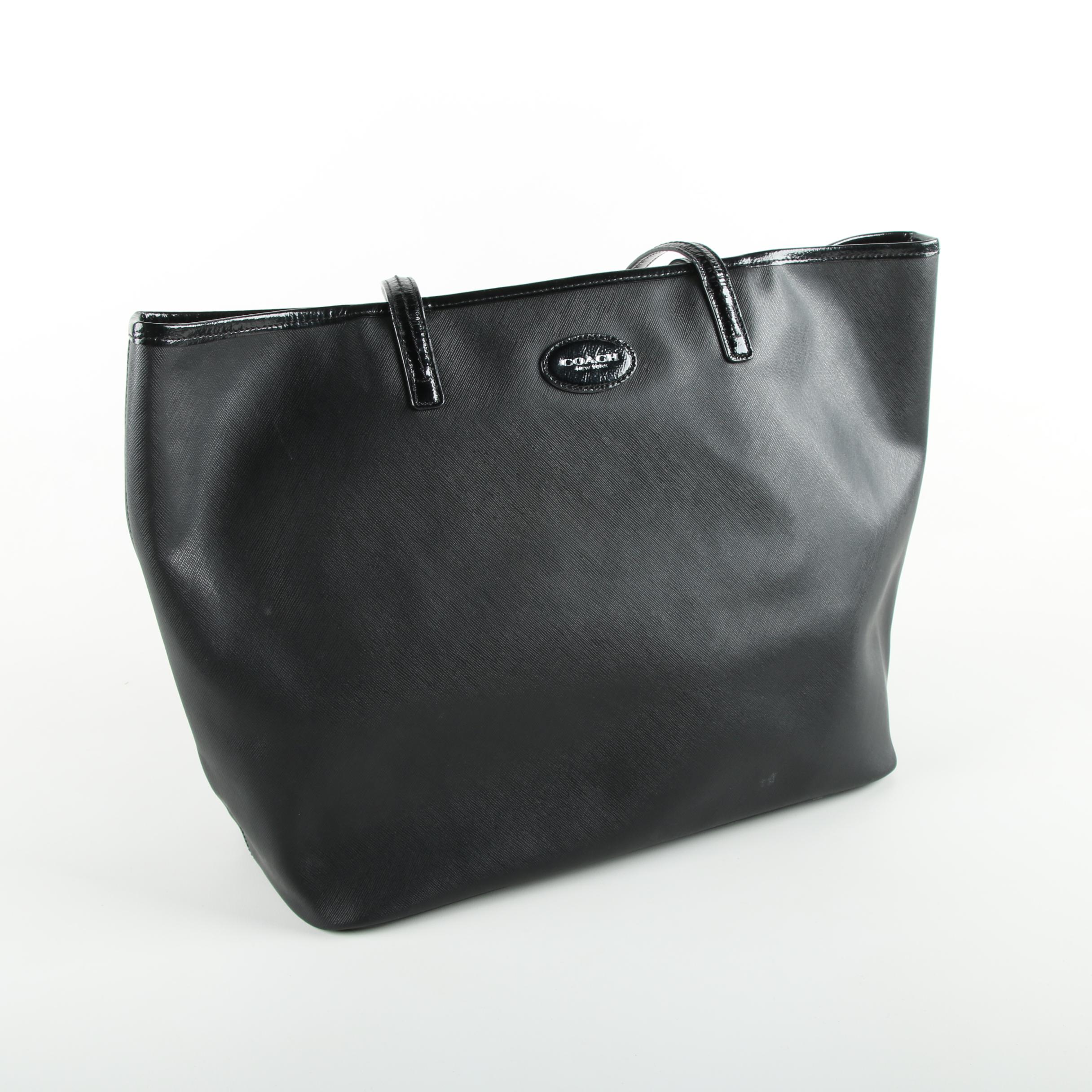 Tory Burch and Coach Black Tote Bags