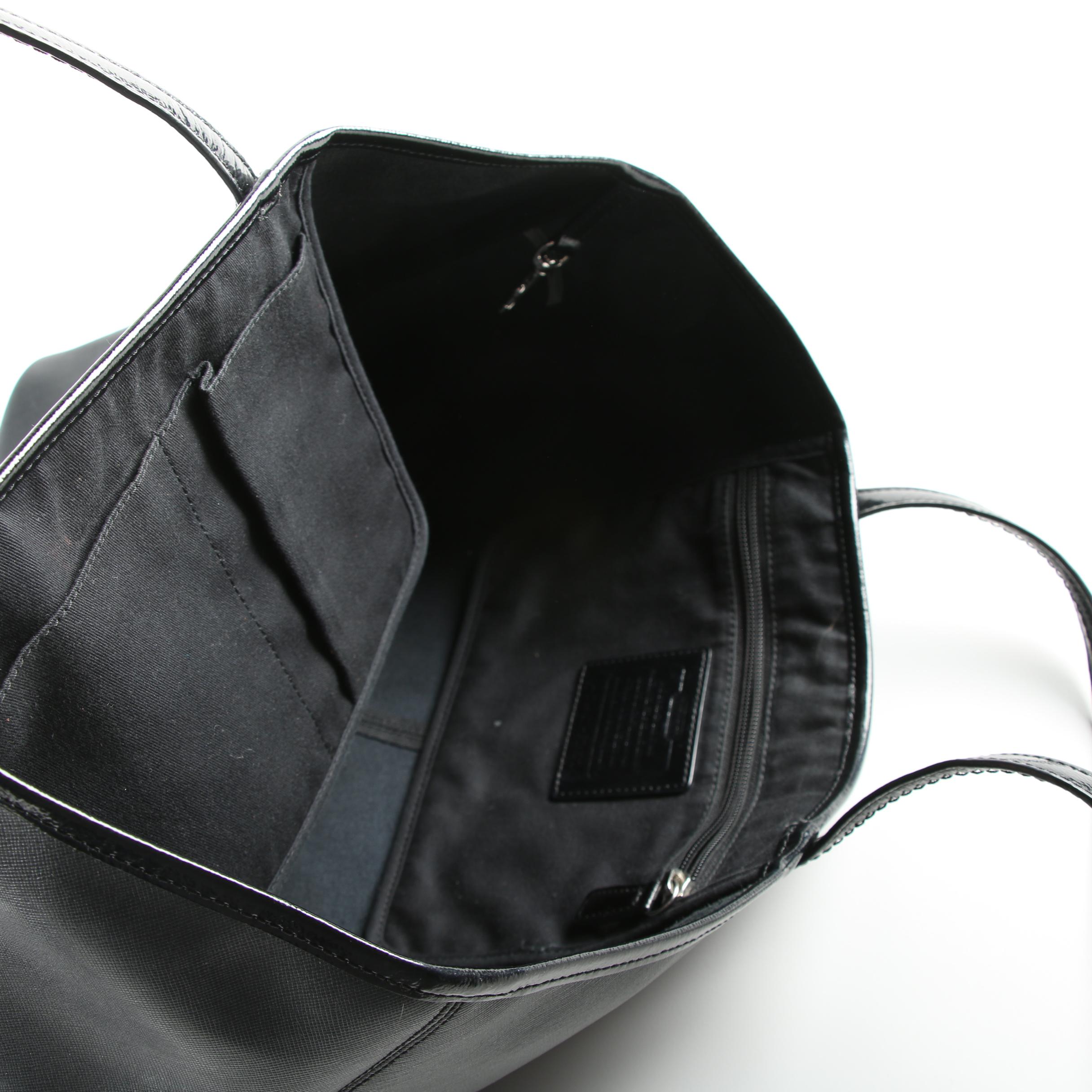 Tory Burch and Coach Black Tote Bags