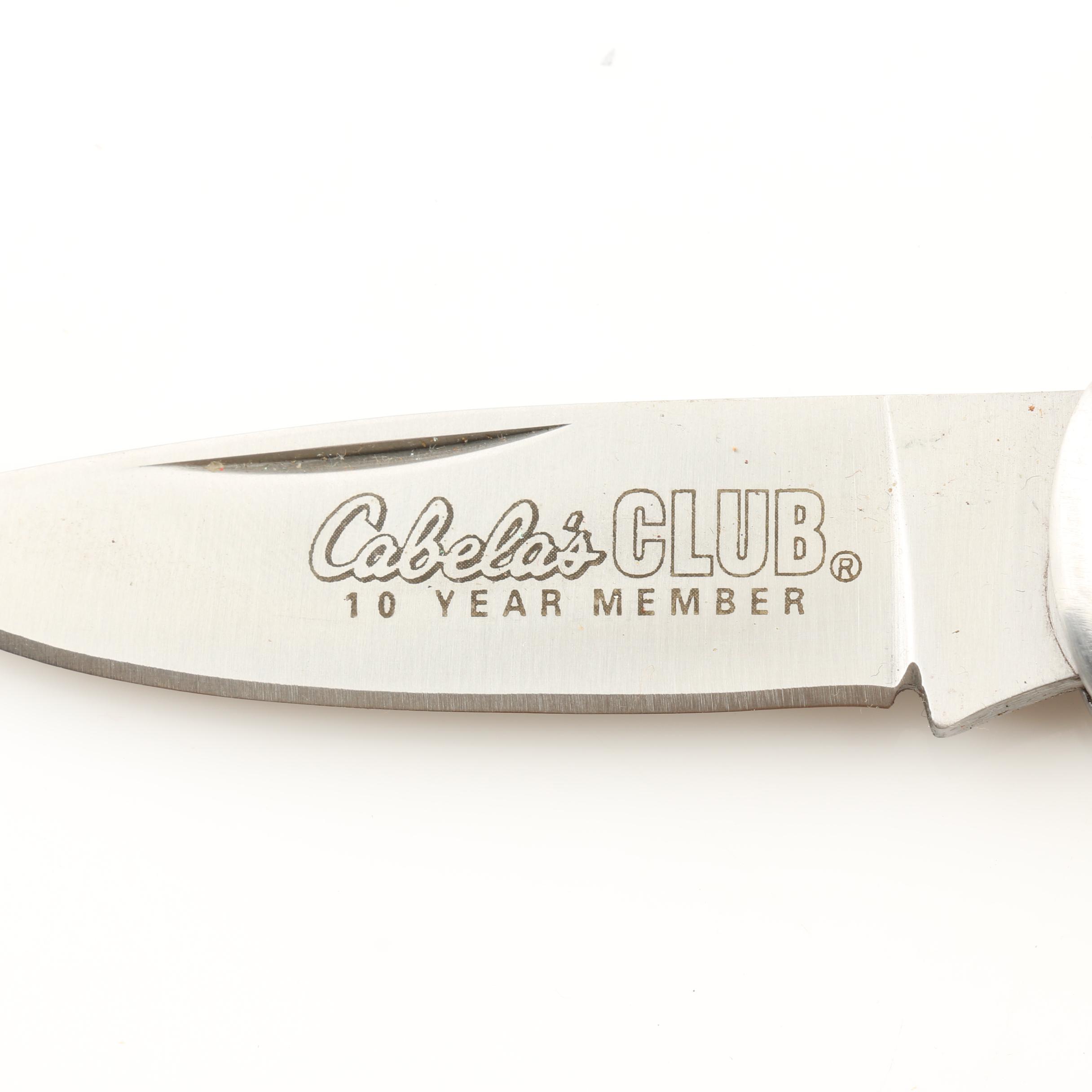 Group of 10 Various Knives Including a Cabela's Club Knife