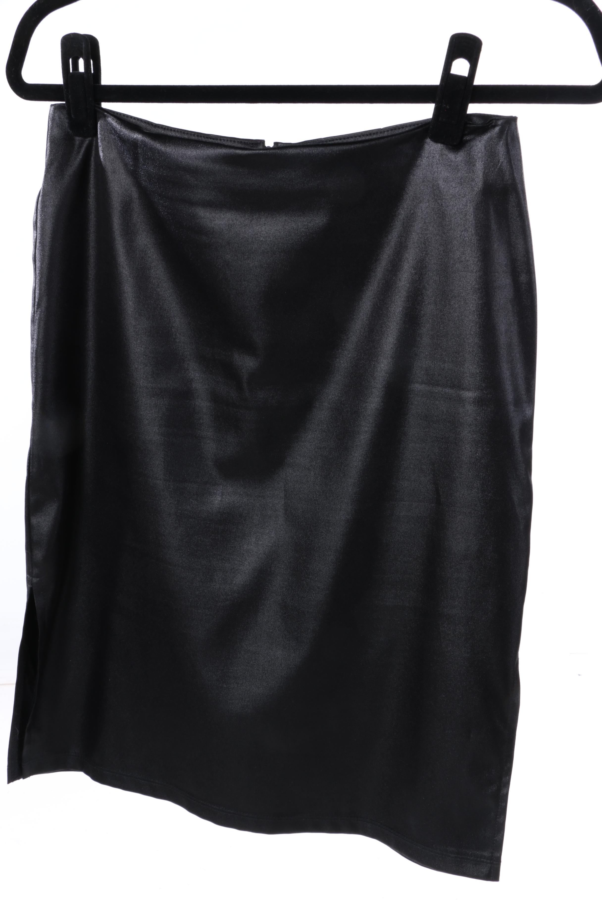 Black Suede and Leatherette Skirts Featuring Ideology