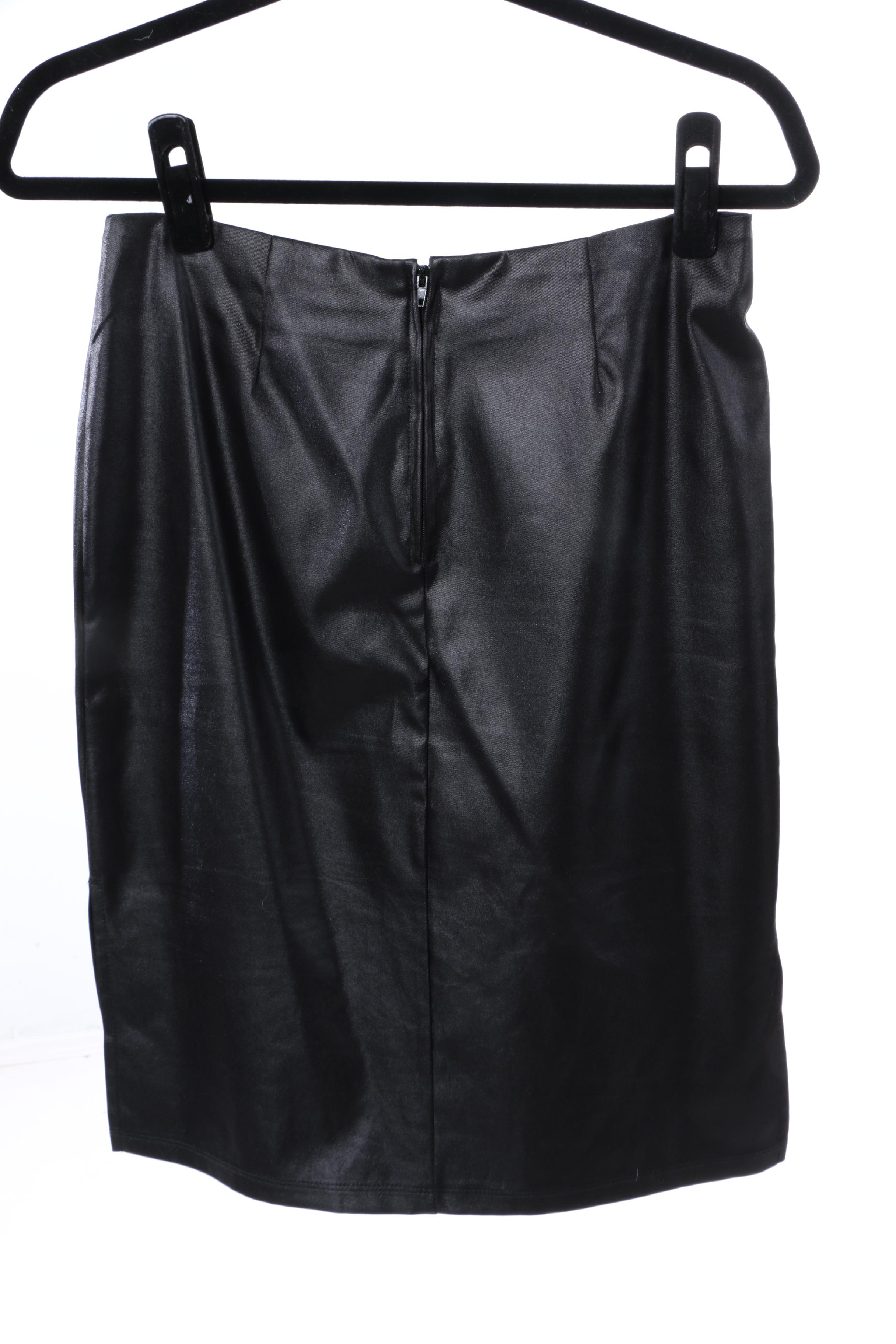 Black Suede and Leatherette Skirts Featuring Ideology