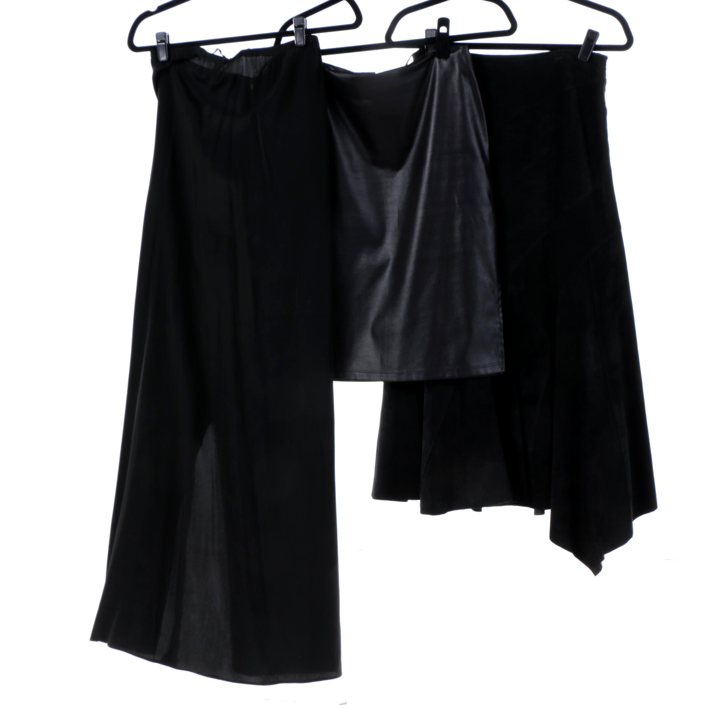 Black Suede and Leatherette Skirts Featuring Ideology