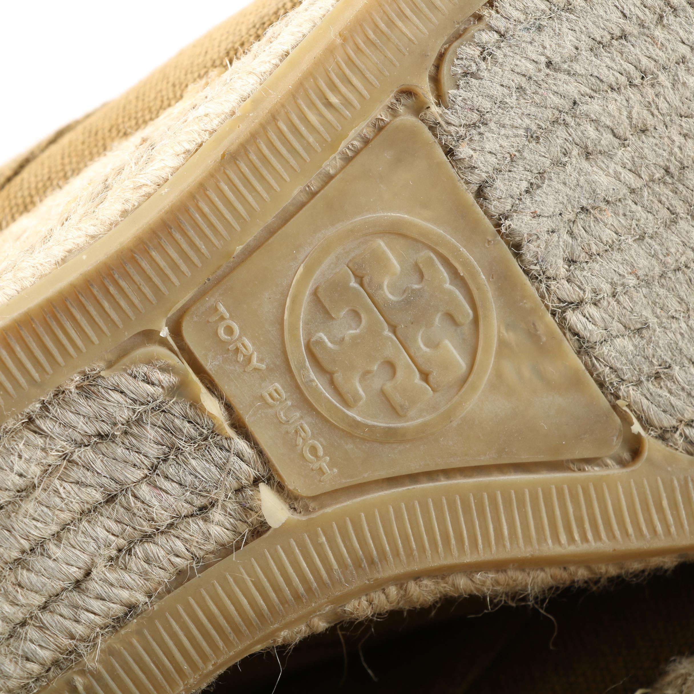 Women's Tory Burch Espadrille Wedge Light Brown Canvas Chukka Boots