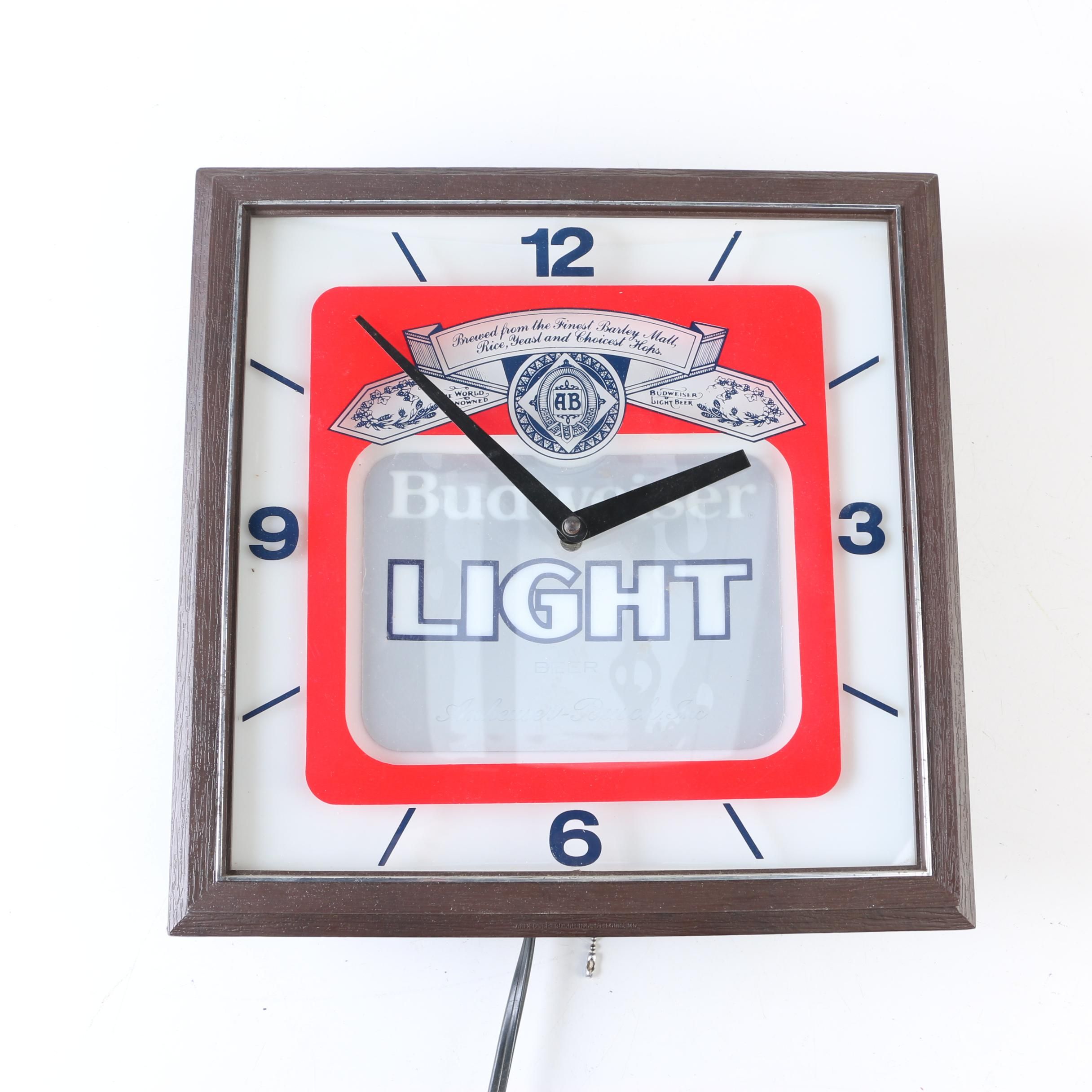Vintage Illuminated Budweiser Wall Clock