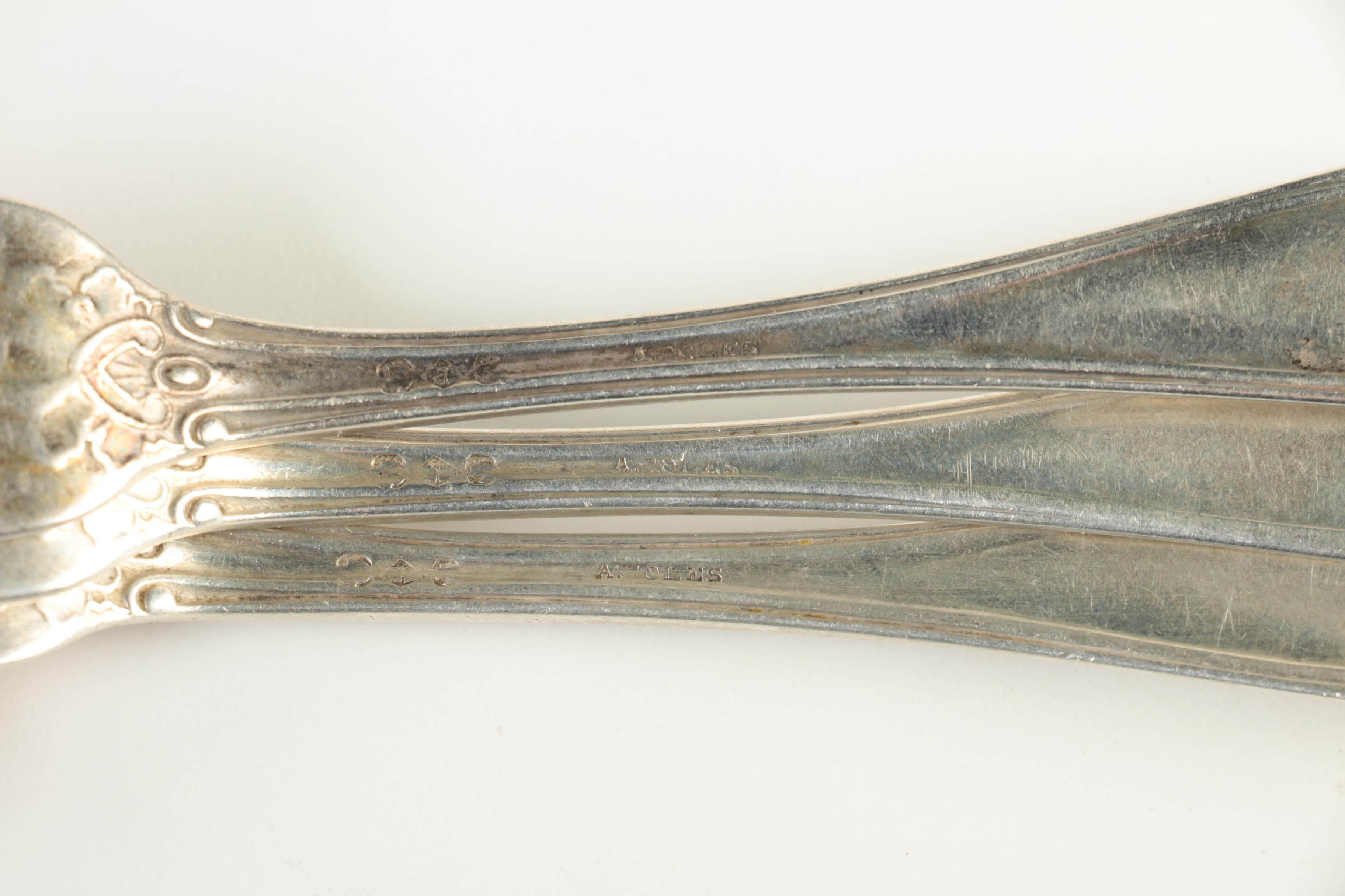 1793 Richard Cross Sterling Spoon with 800 Silver and Albert Coles 900 Silver