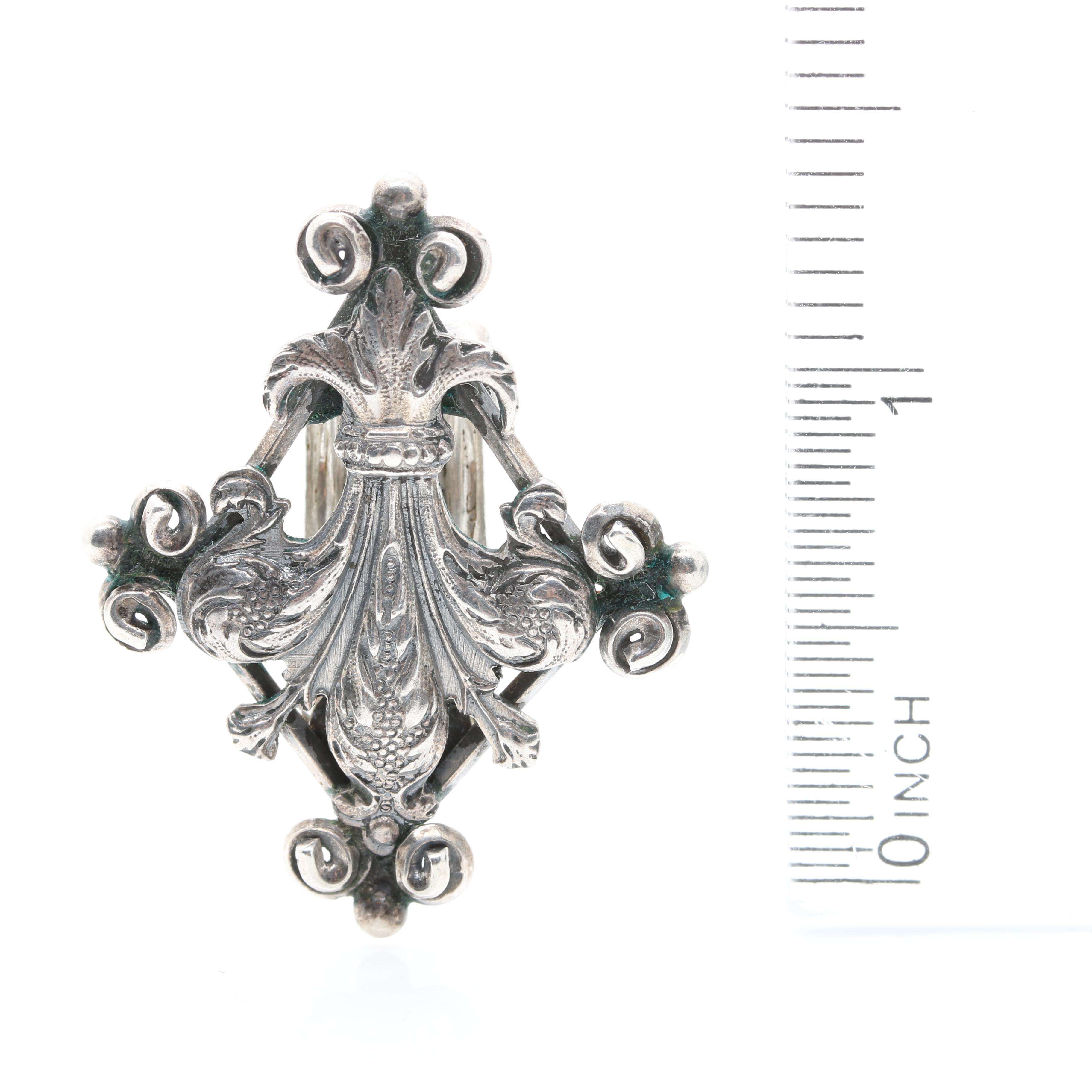 Peruzzi Italian 800 Silver Fleur-De-Lis Earrings