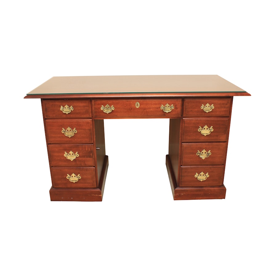 Chippendale Style Double Pedestal Desk