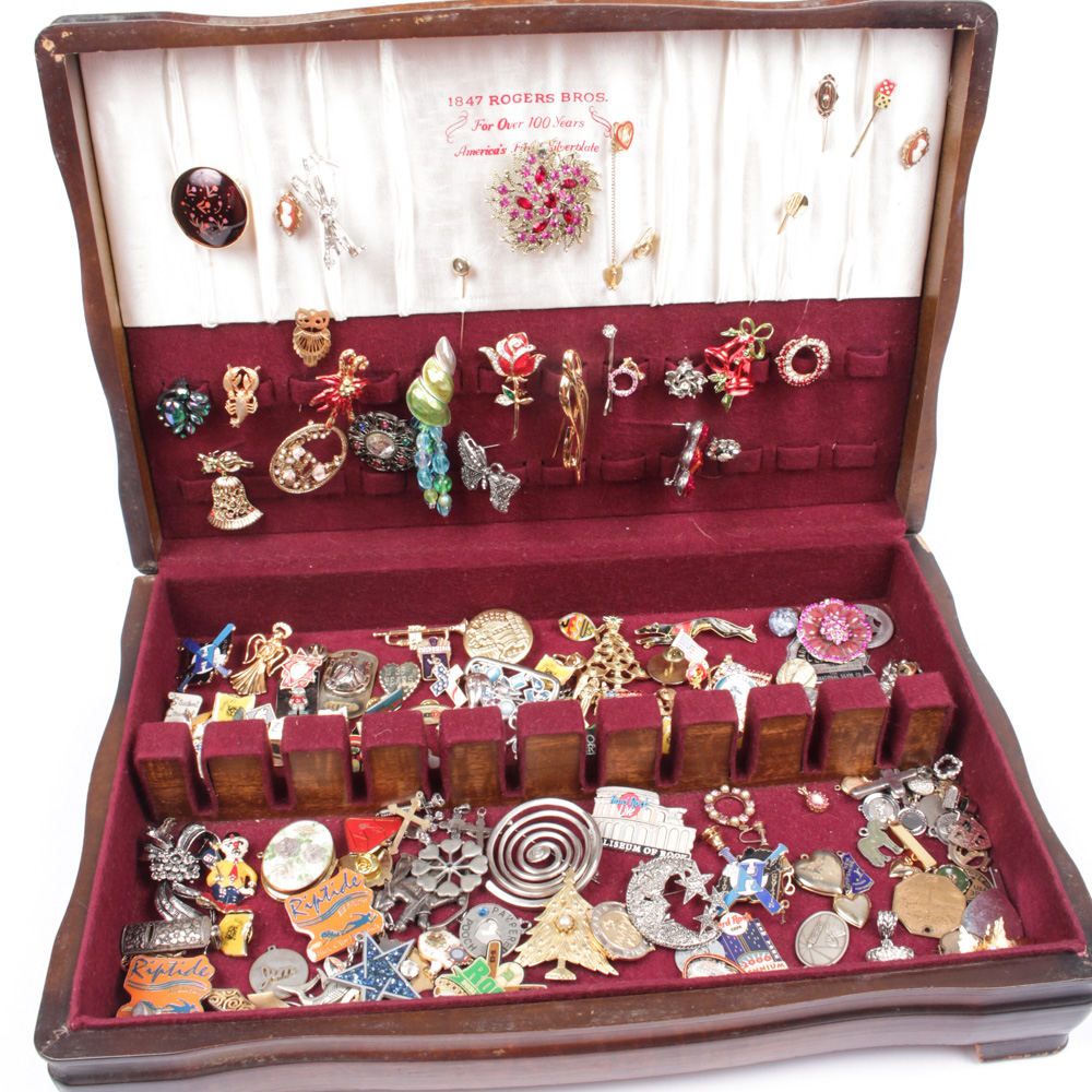 Vintage Costume Jewelry Brooch and Pin Collection