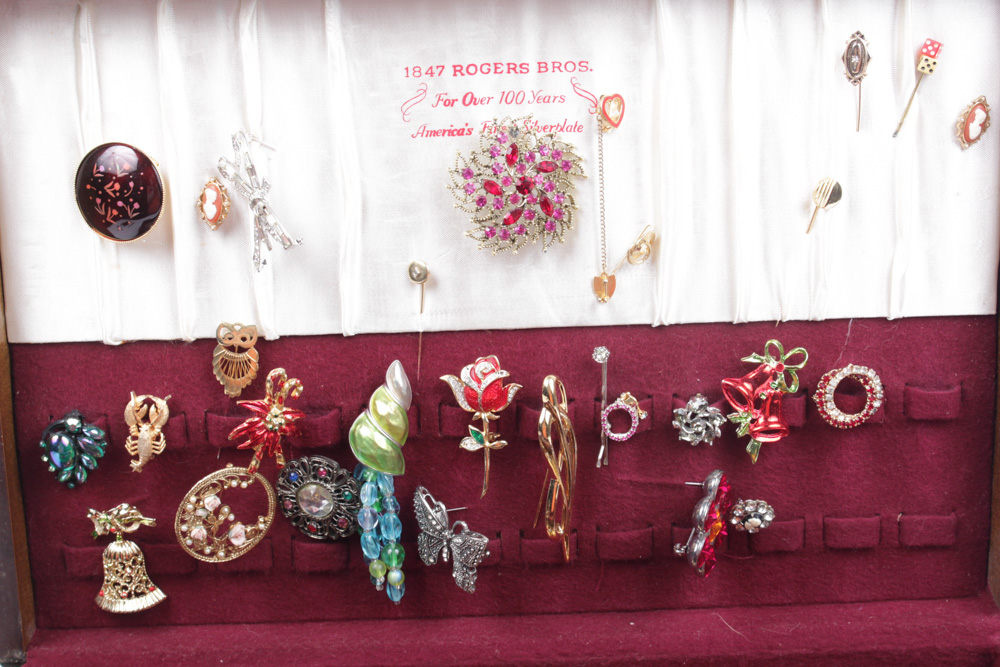 Vintage Costume Jewelry Brooch and Pin Collection